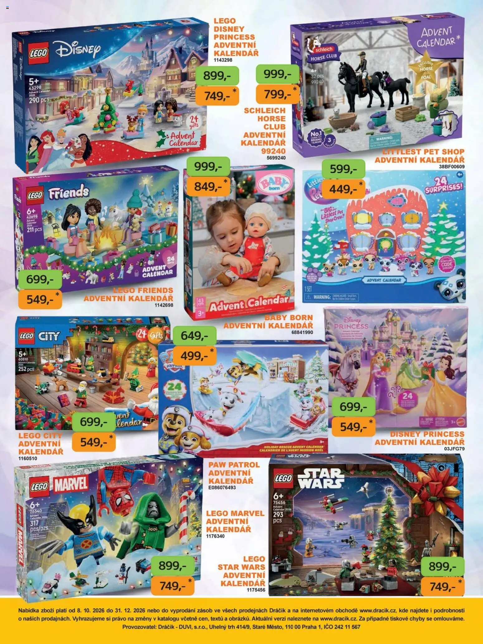 Dráčik katalog - Vánoce od 08.10.2026 | Strana: 124 | Produkty: LEGO, Adventní kalendář, Lego Friends, Kalendář