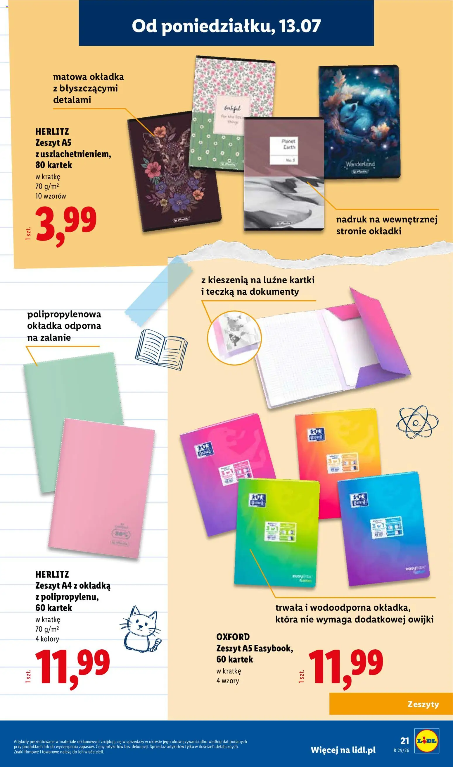 Lidl Katalog od 09.07.2026 | Strona: 21 | Produkty: Notebook, Zeszyt, Zeszyty
