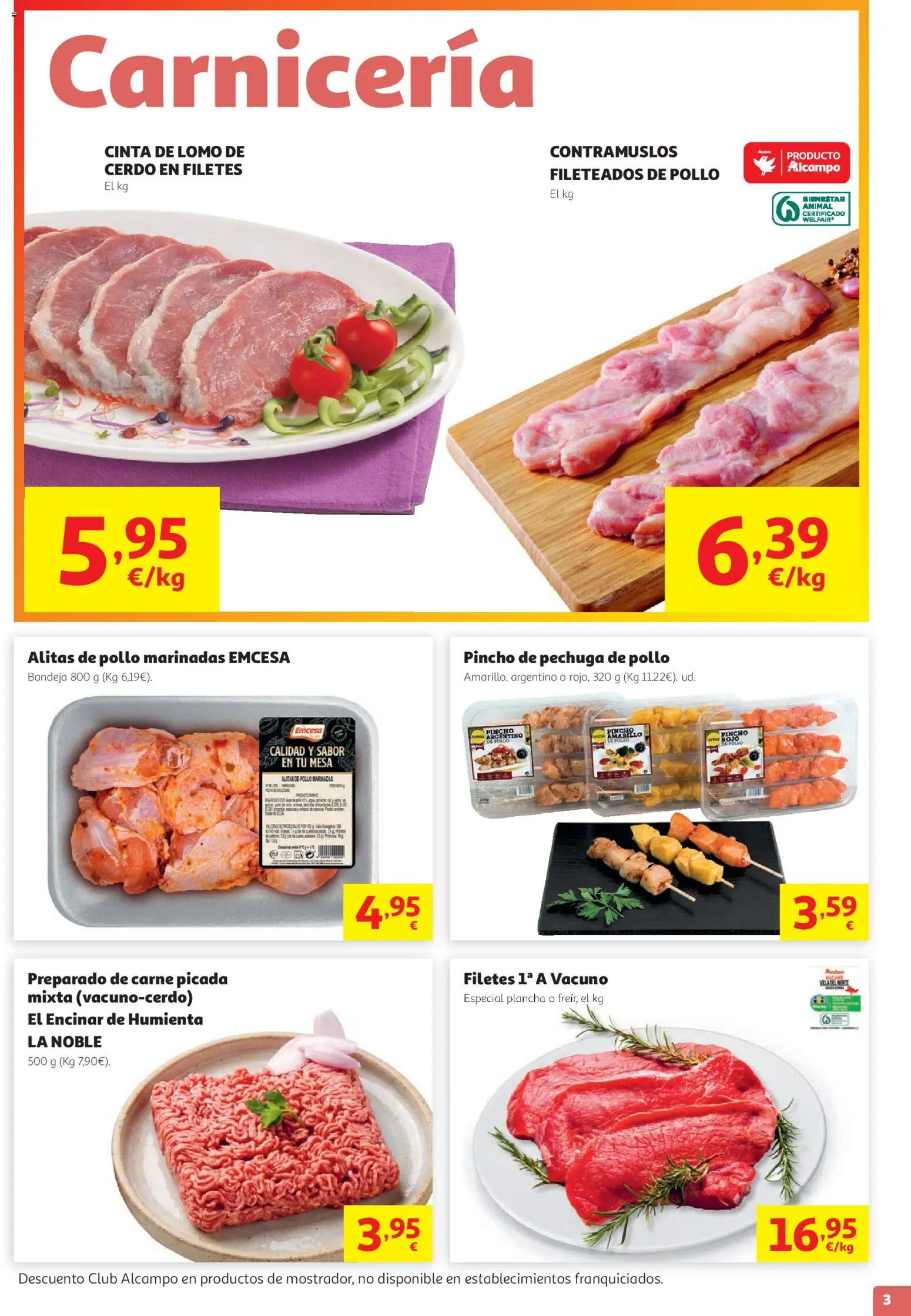 Alcampo HG Nacional Litoral │ válido desde el 29/07/2026 | Página: 3 | Productos: Cerdo, Plancha, Bandeja, Mesa