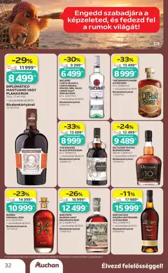 BACARDI CARTA BLANCA, CARTA NEGRA, SPICED, ORO, RAZZ, LIMON VAGY KÓKUSZ RUM, 0,7 l, 13427 Ft/l, + visszaváltási díj 50 Ft, Bizalomkártyával: 9284 Ft/l - amely érvényes a következő dátumtól: 2026.10.01. | Oldal: 32 | Termékek: Diplomático Mantuano, Kokusz, Rum, Roló