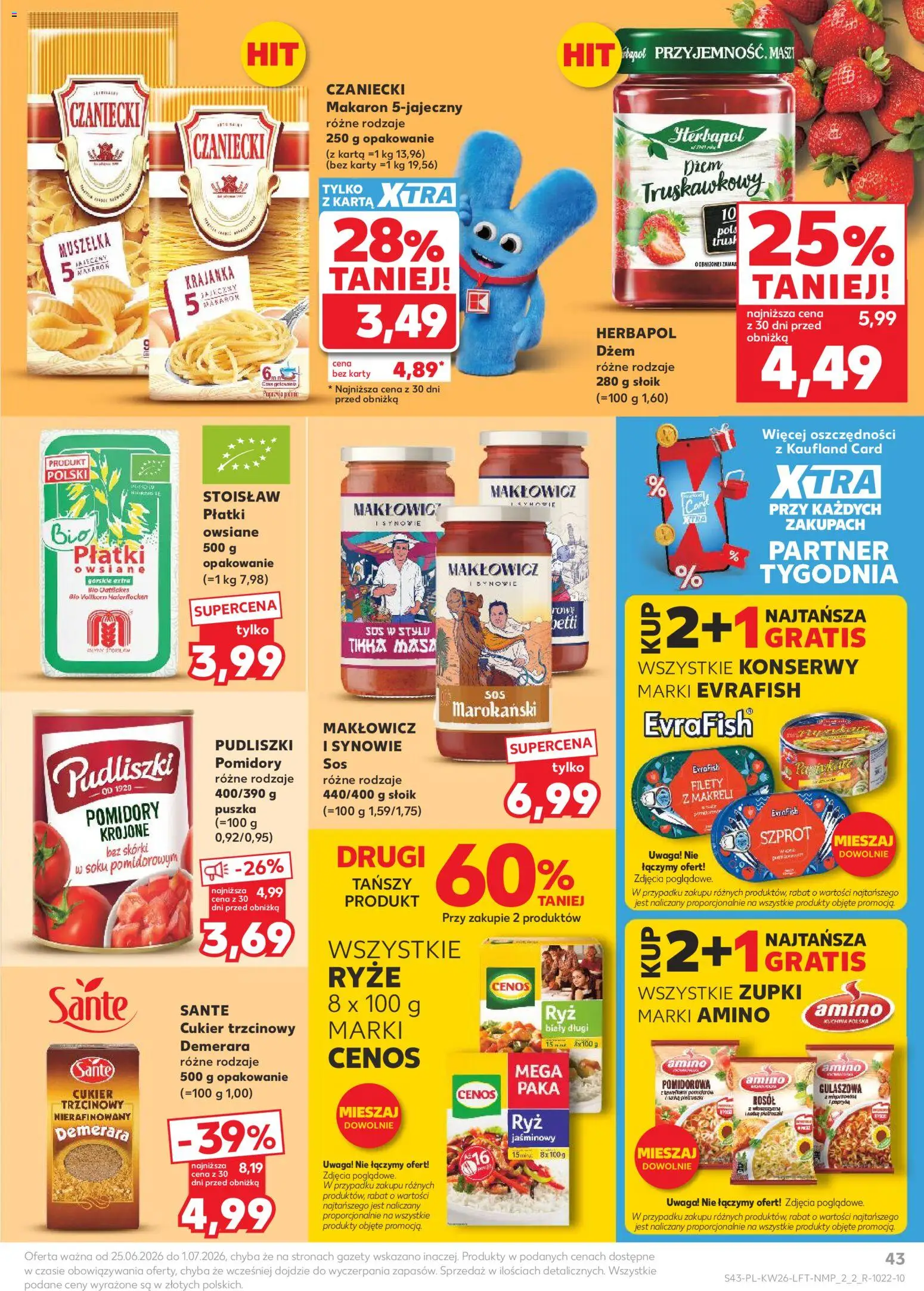 Kaufland Polsko leták od 25.06.2026 | Strana: 43 | Produkty: Džem, Rýže, Karty
