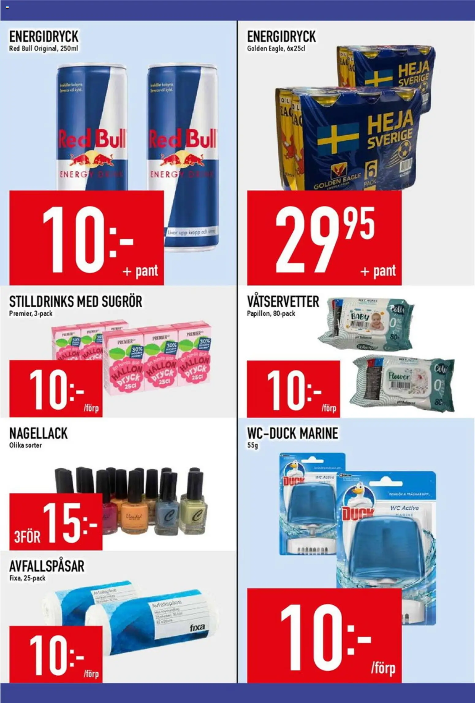 Matdax reklamblad aktuell från 29/06/2026 | Sida: 19 | Produkter: Red bull, Nagellack, Energidryck, Hallon