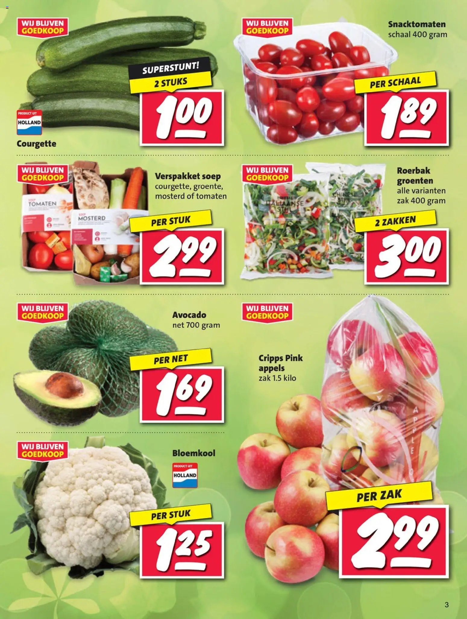 {H1} | Pagina: 3 | Producten: Avocado, Appels, Schaal, Zak