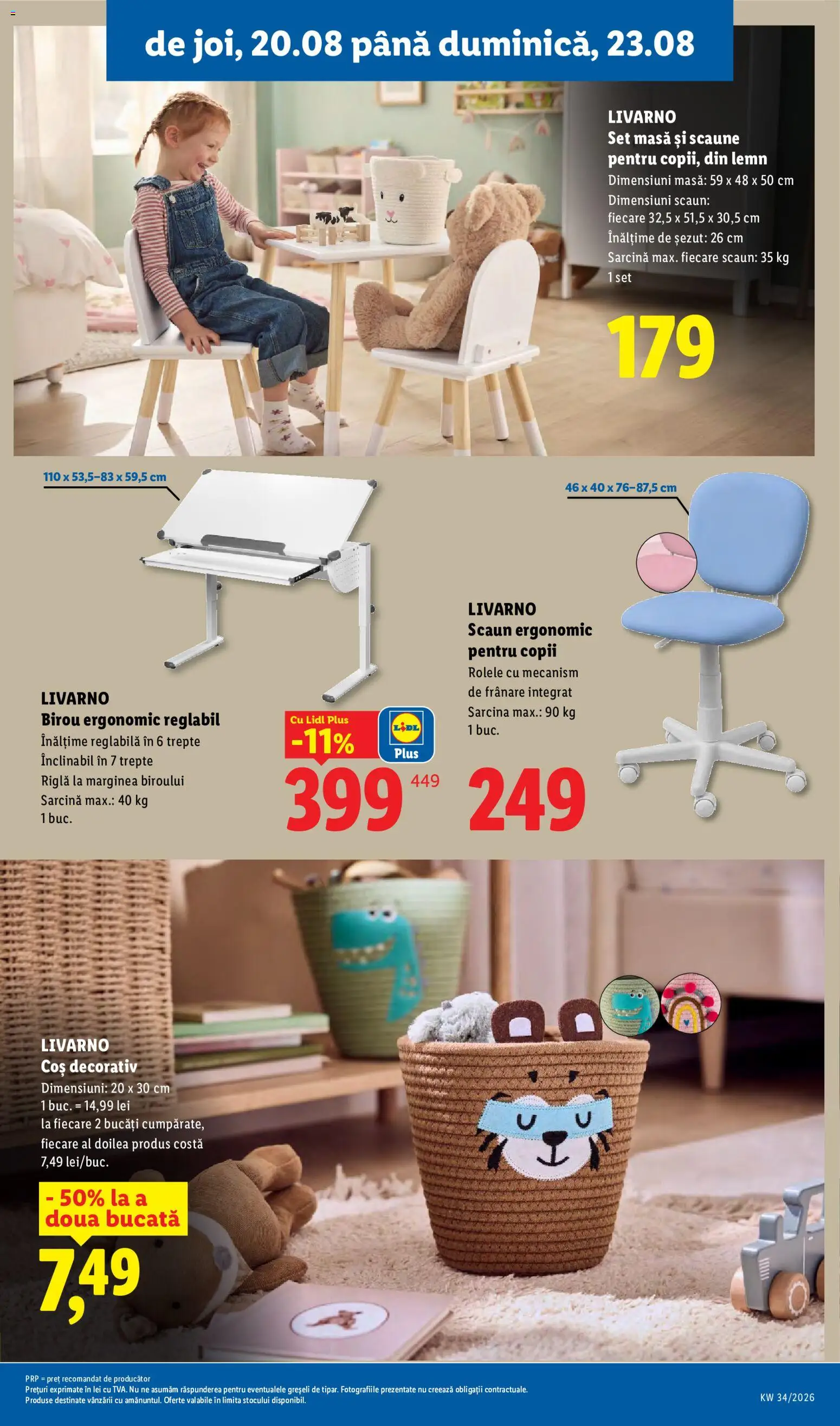 Noul catalog Lidl – valabil de la 17.08.2026 | Pagină: 83 | Produse: Birou, Coș, Scaun, Plus