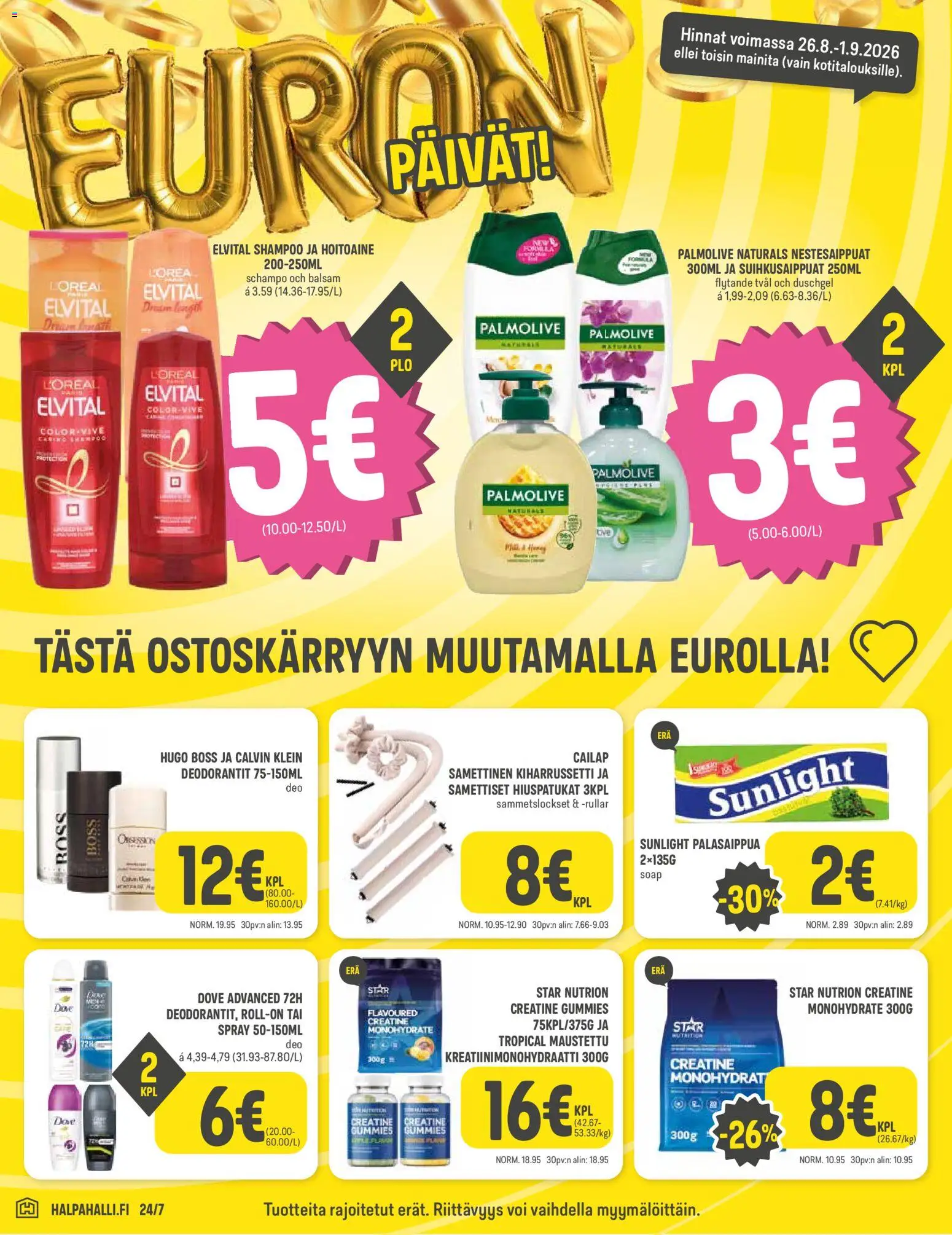 Halpa Halli - viikkokuvasto – voimassa 26/08/2026 alkaen | Sivu: 6 | Tuotteet: Shampoo, Hoitoaine, Voi