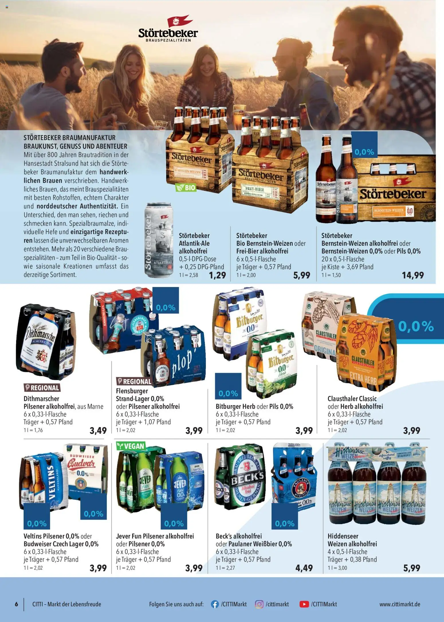 CITTI Markt  Alkoholfreie Alternativen – gültig ab 27.05.2026 | Seite: 6 | Produkte: Bitburger, Flensburger, Budweiser, Veltins