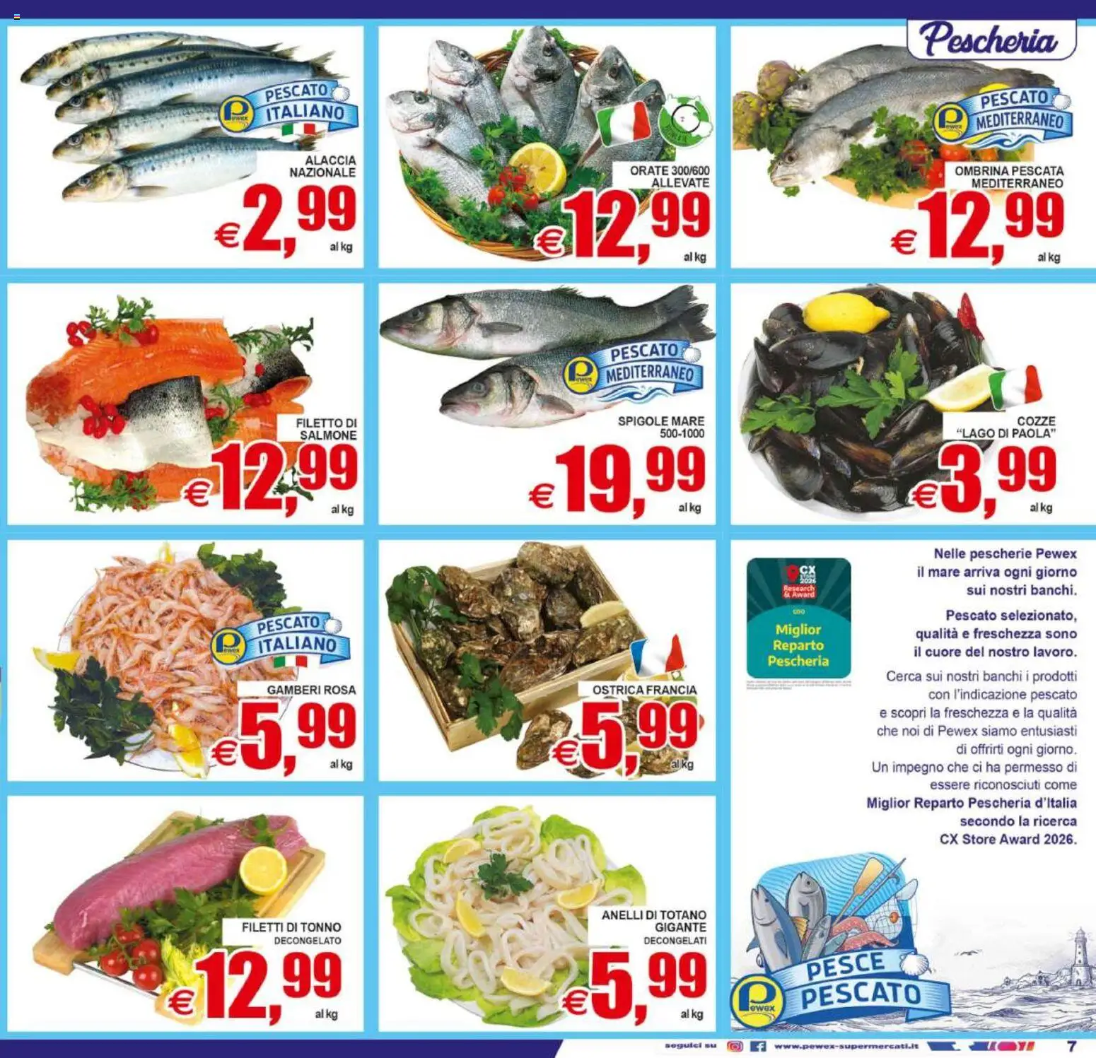 Volantino Pewex del 22/07/2026 | Pagina: 7 | Prodotti: Pesce, Cozze, Tonno, Totano