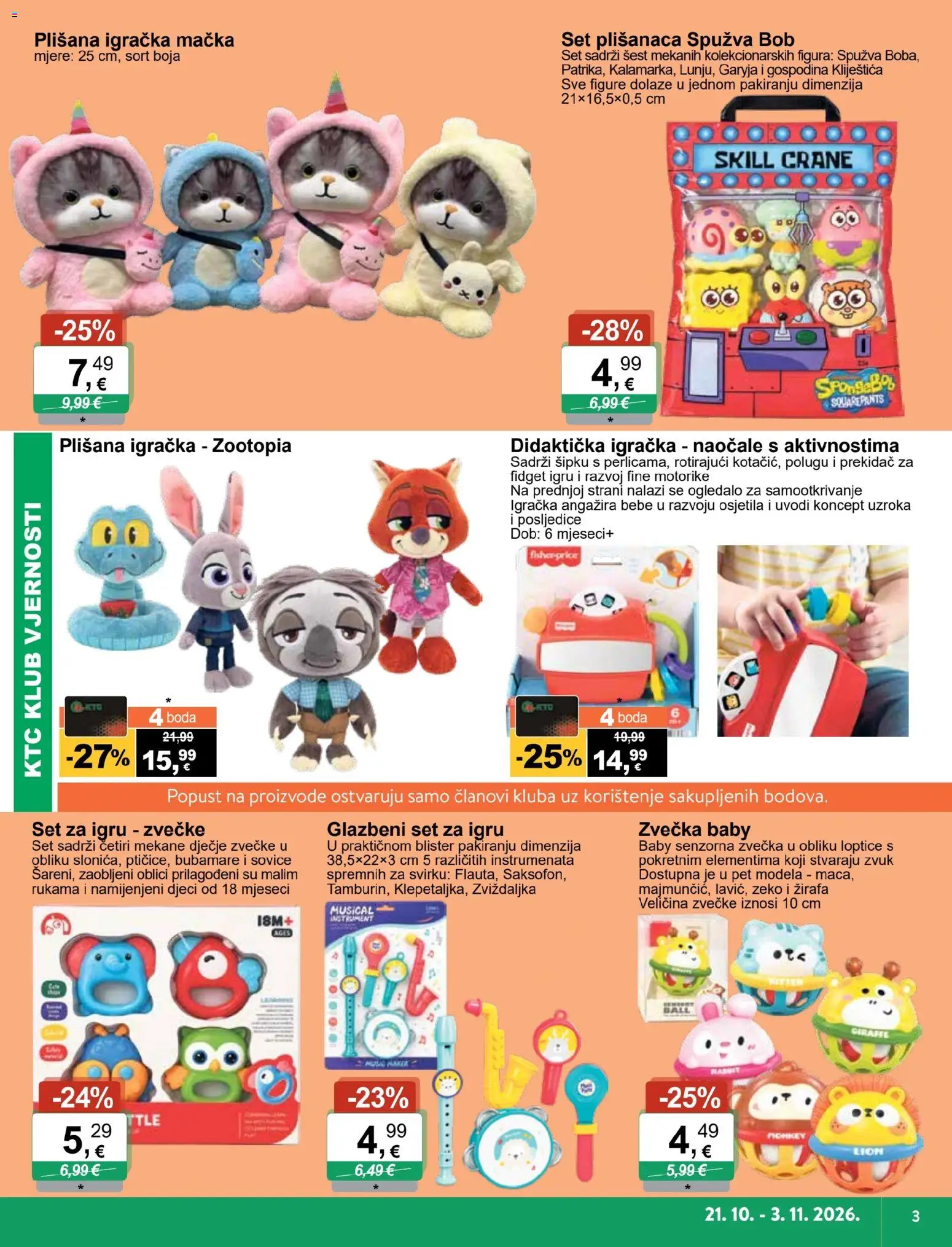 KTC katalog | vrijedi od 21.10.2026 | Stranica: 3 | Proizvodi: Spužva, Naočale, Didakticka igračka, Igračka