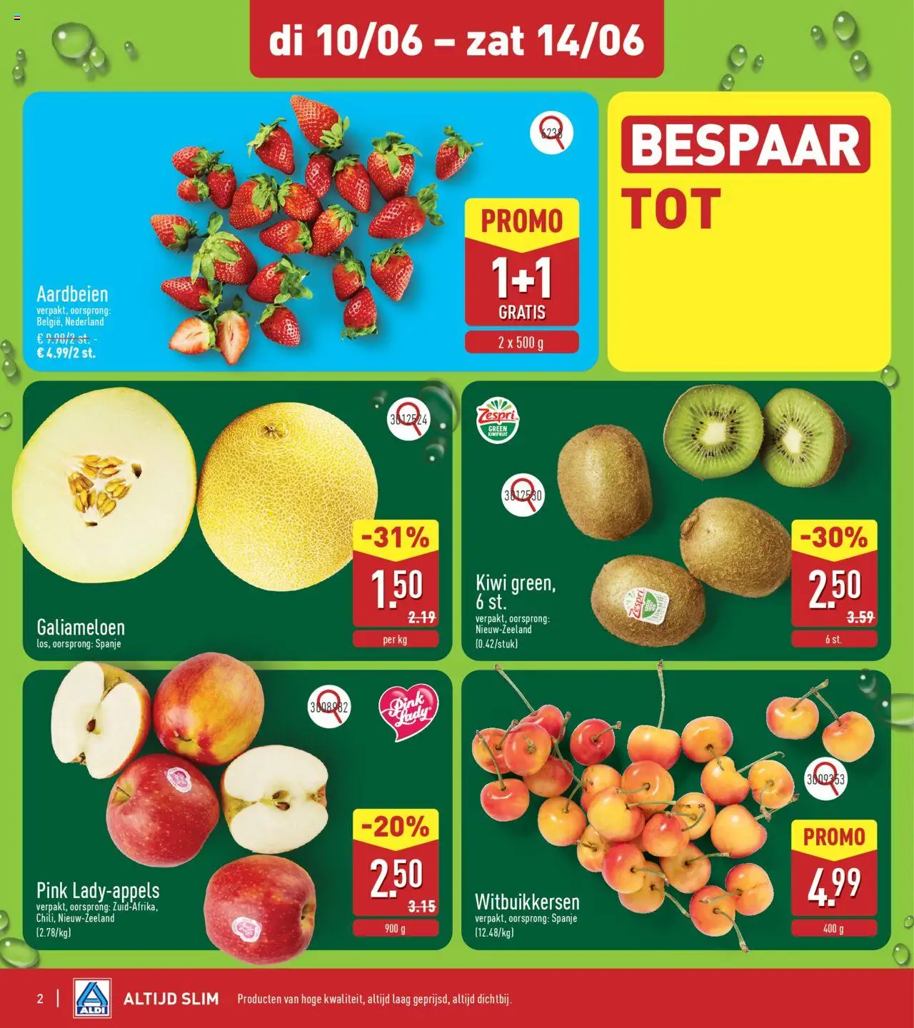 {H1} | Pagina: 2 | Producten: Aardbeien, Kiwi