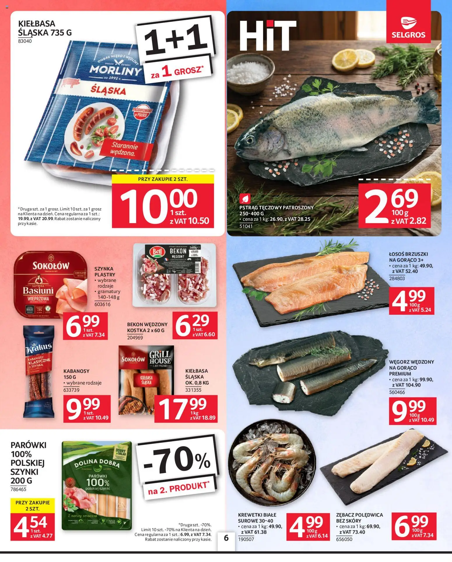 Selgros cash&carry gazetka od 18.06.2026 | Strona: 6 | Produkty: Grill, Kabanosy, Szynka, Krewetki białe