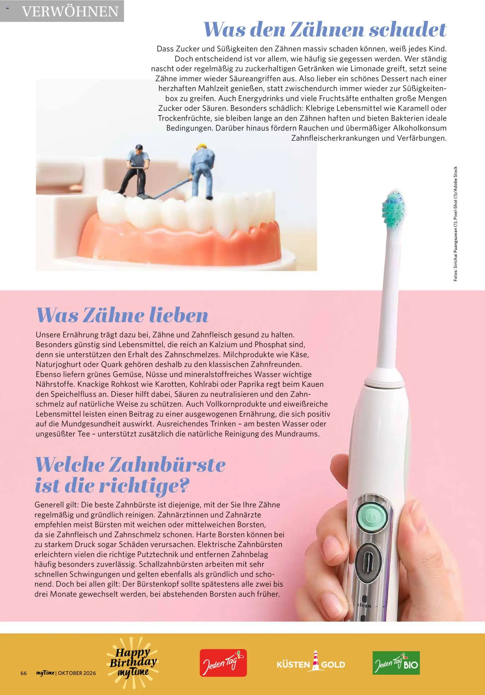 Combi myTime Oktober 2026 – gültig ab 01.10.2026 | Seite: 66 | Produkte: Zahnbürste, Zucker, Tee, Nüsse