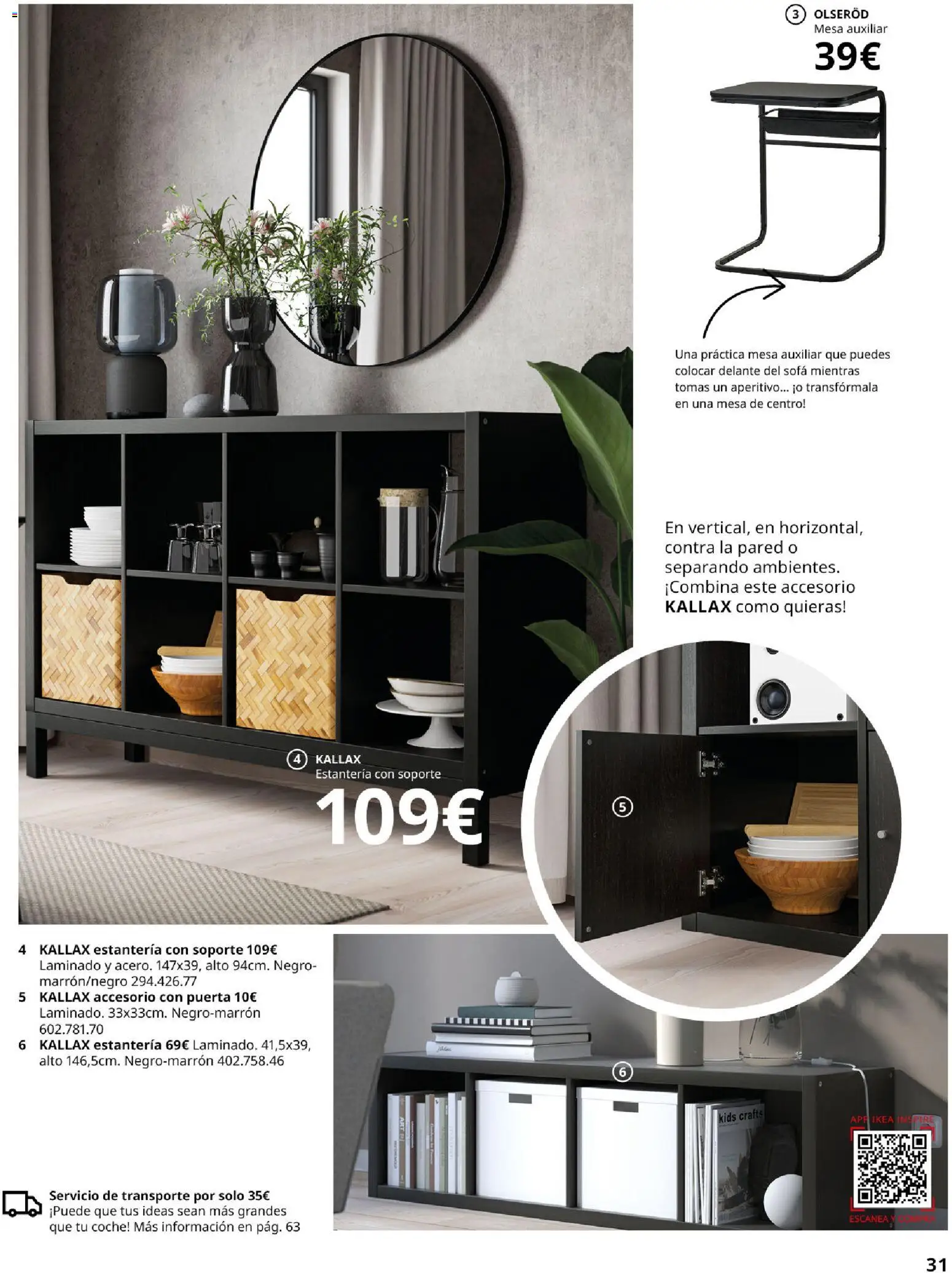IKEA - Salones │ válido desde el 01/09/2026 | Página: 31 | Productos: Estantería, Mesa auxiliar, Sofá, Mesa