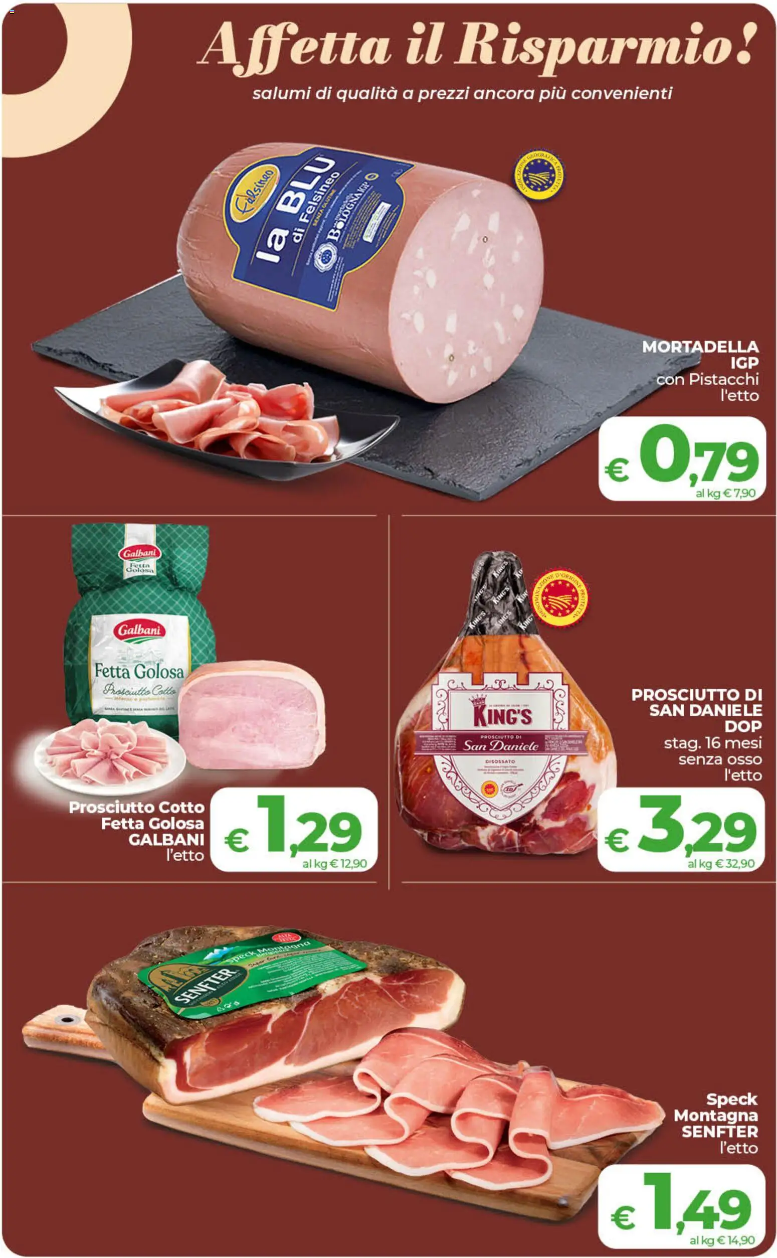 Volantino COOP del 21/08/2026 | Pagina: 11 | Prodotti: Speck, Prosciutto Cotto, Mortadella, Pistacchi