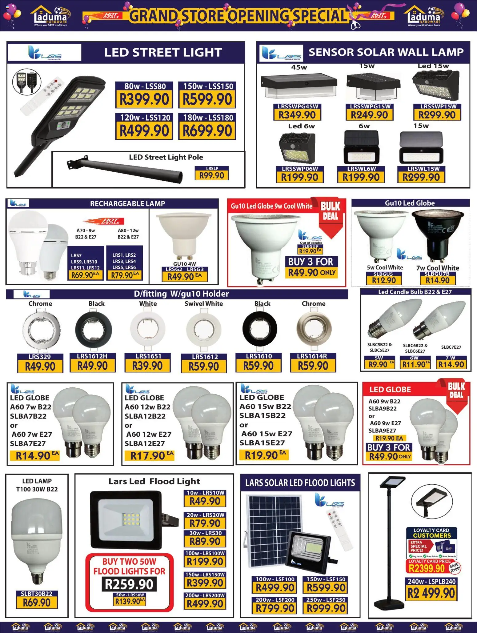 New Laduma Hardware catalogue – valid from 20/08/2026 | Page: 6 | Products: Globe, Candle bulb, Lamp, Light