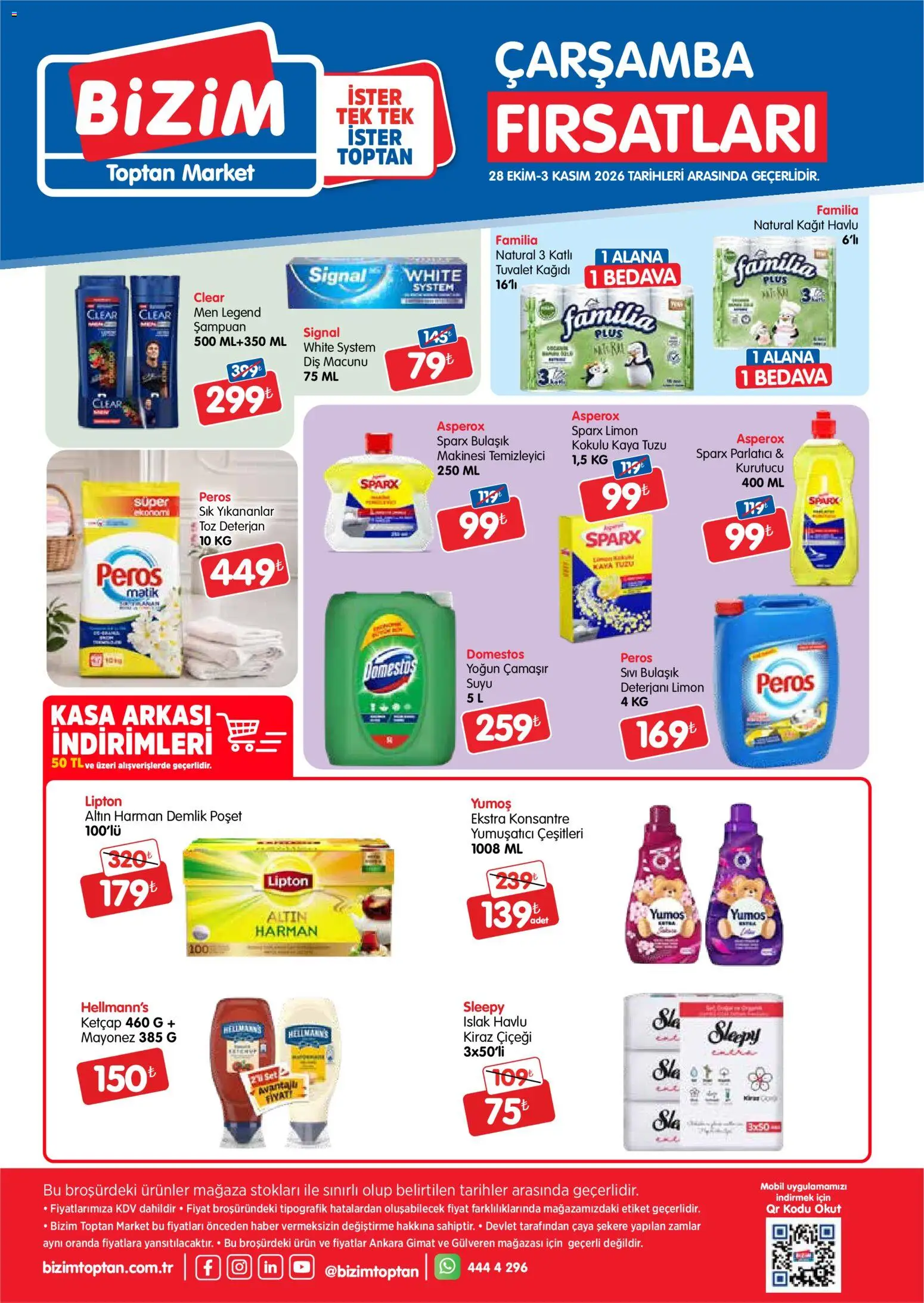 Bizim Toptan Katalog - 28 Ekim 2026 tarihinden itibaren geçerlidir | Sayfa: 2 | Ürünler: Diş macunu, Bulaşık deterjanı, Kağıt havlu, Demlik
