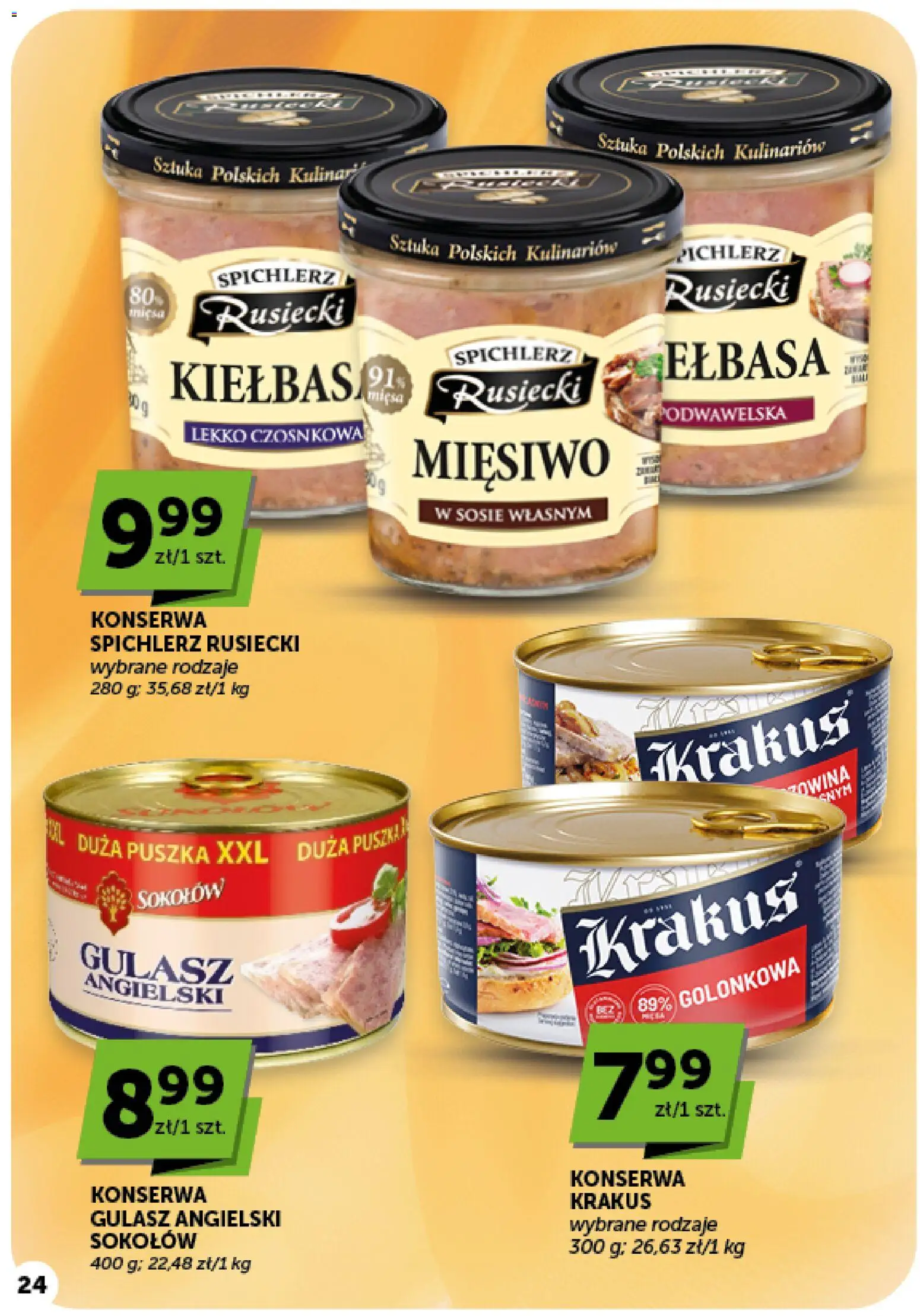 Euro Sklep gazetka - Market od 01.10.2026 | Strona: 24 | Produkty: Gulasz angielski krakus, Konserwa gulasz angielski, Gulasz angielski, Gulasz
