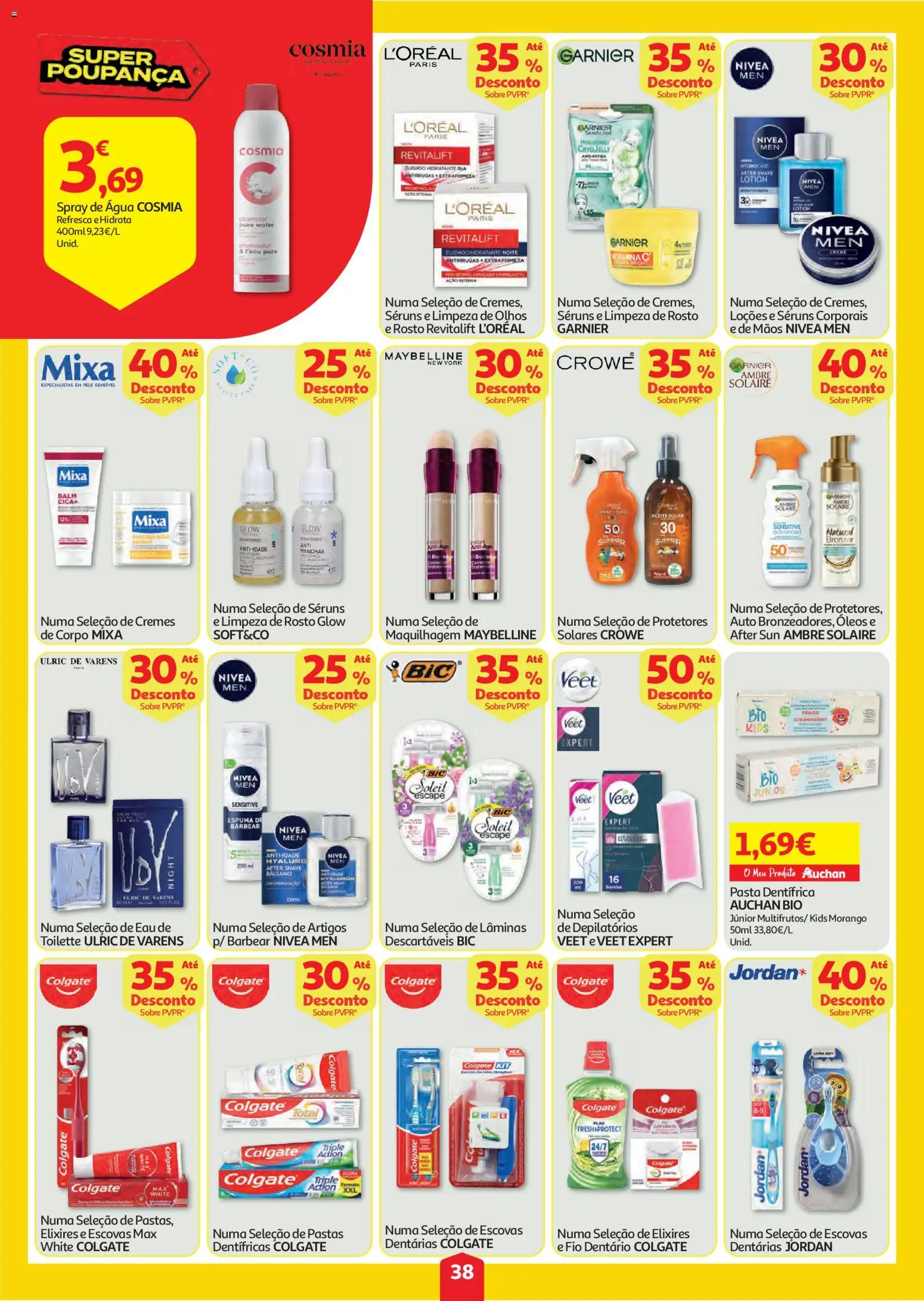 Auchan folheto │ válido de 06/08/2026 | Página: 38 | Produtos: Agua, Maquilhagem, Bronzer, Vitamina c