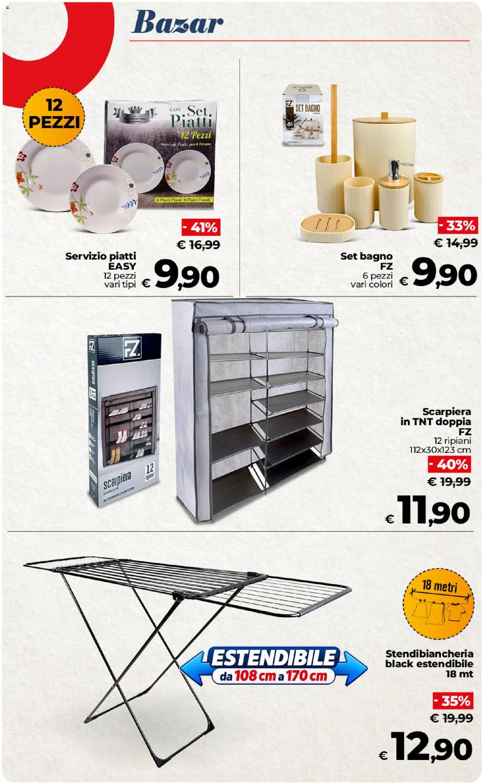Volantino COOP del 13/10/2026 | Pagina: 42 | Prodotti: Piatti, Stendibiancheria, Scarpiera, Bagno