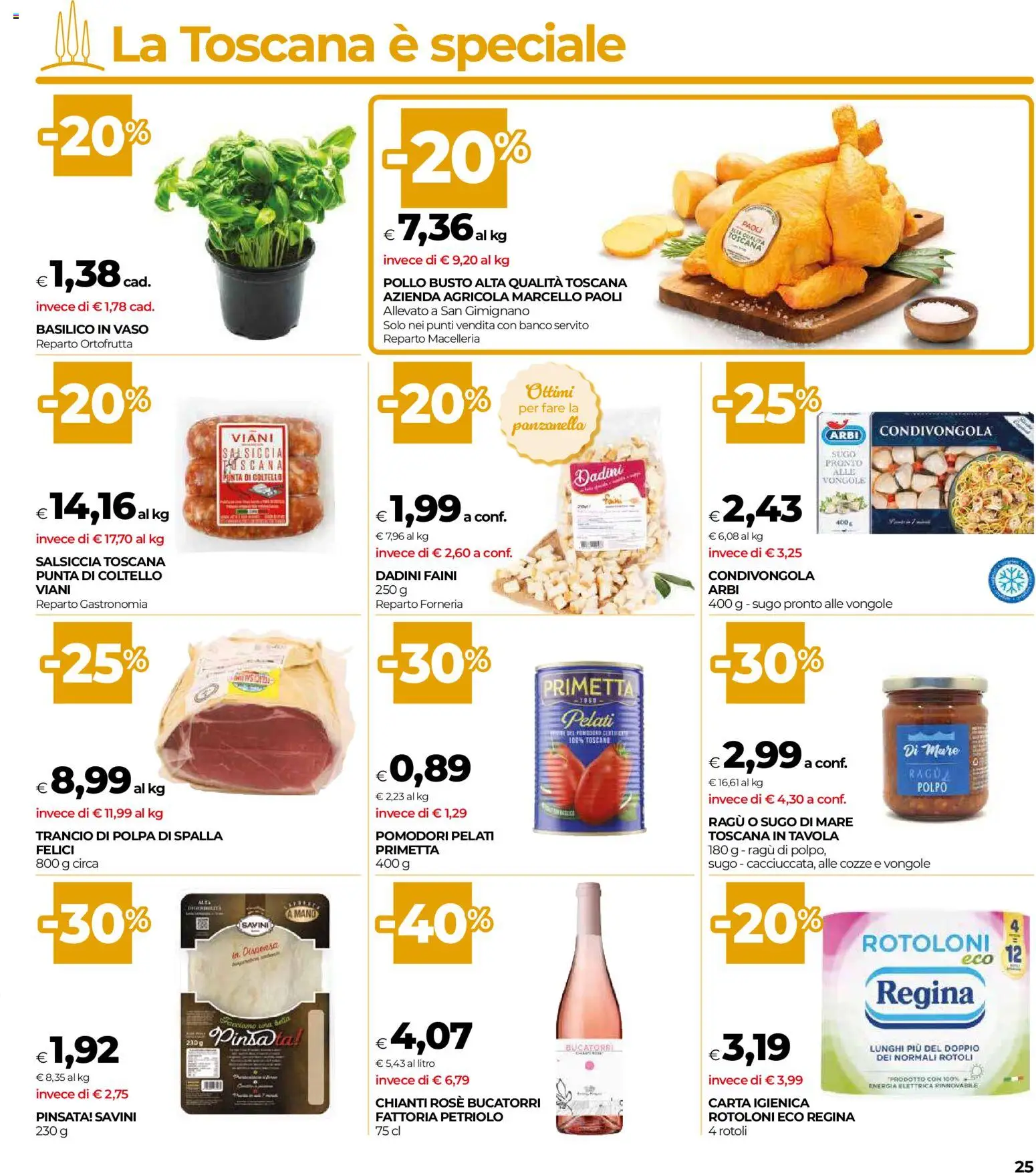 Volantino COOP del 16/07/2026 | Pagina: 25 | Prodotti: Carta igienica, Polpo, Sugo, Vaso