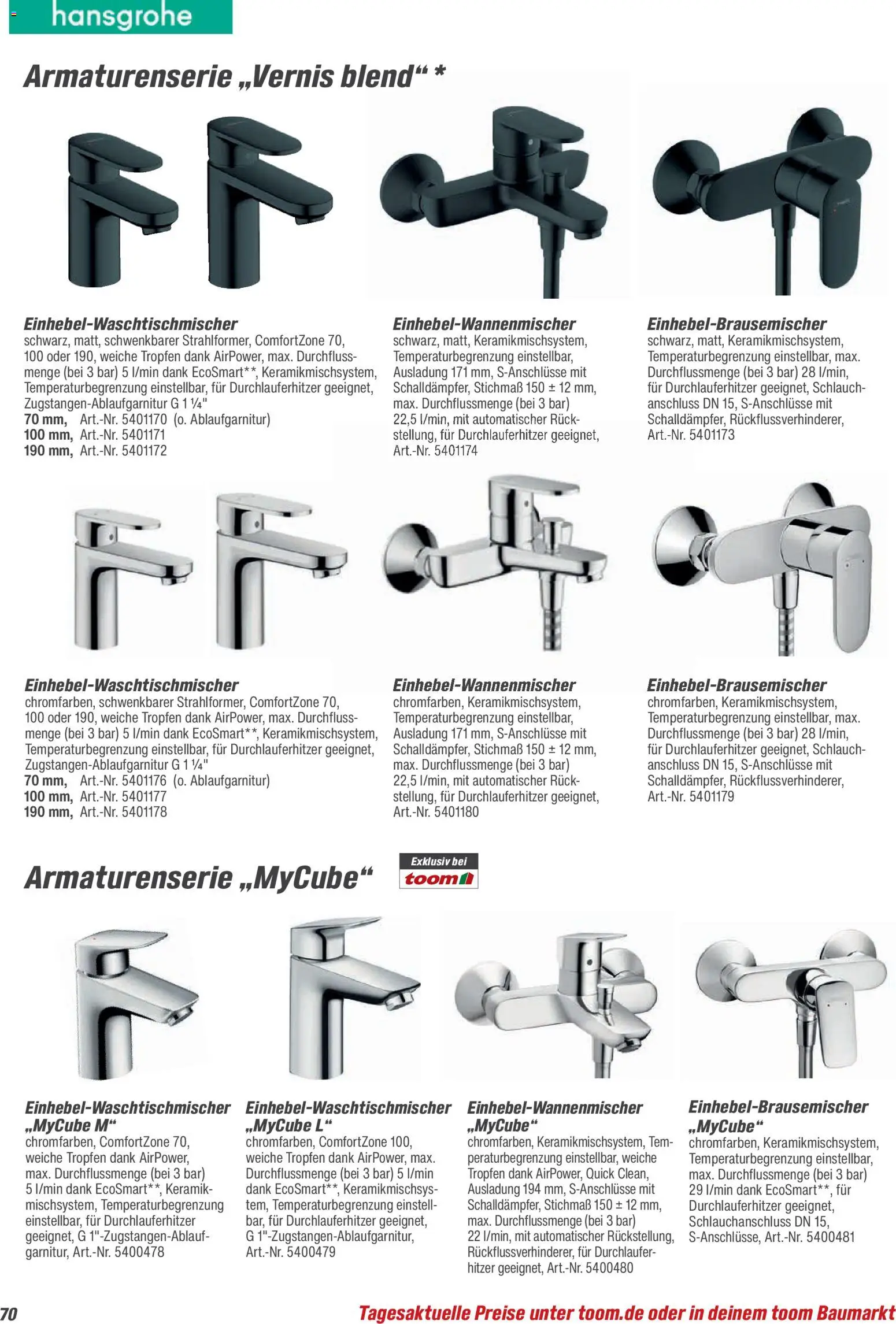 Toom Baumarkt Bad, Sanitär & Zubehör 2026 – gültig ab 01.01.2026 | Seite: 70