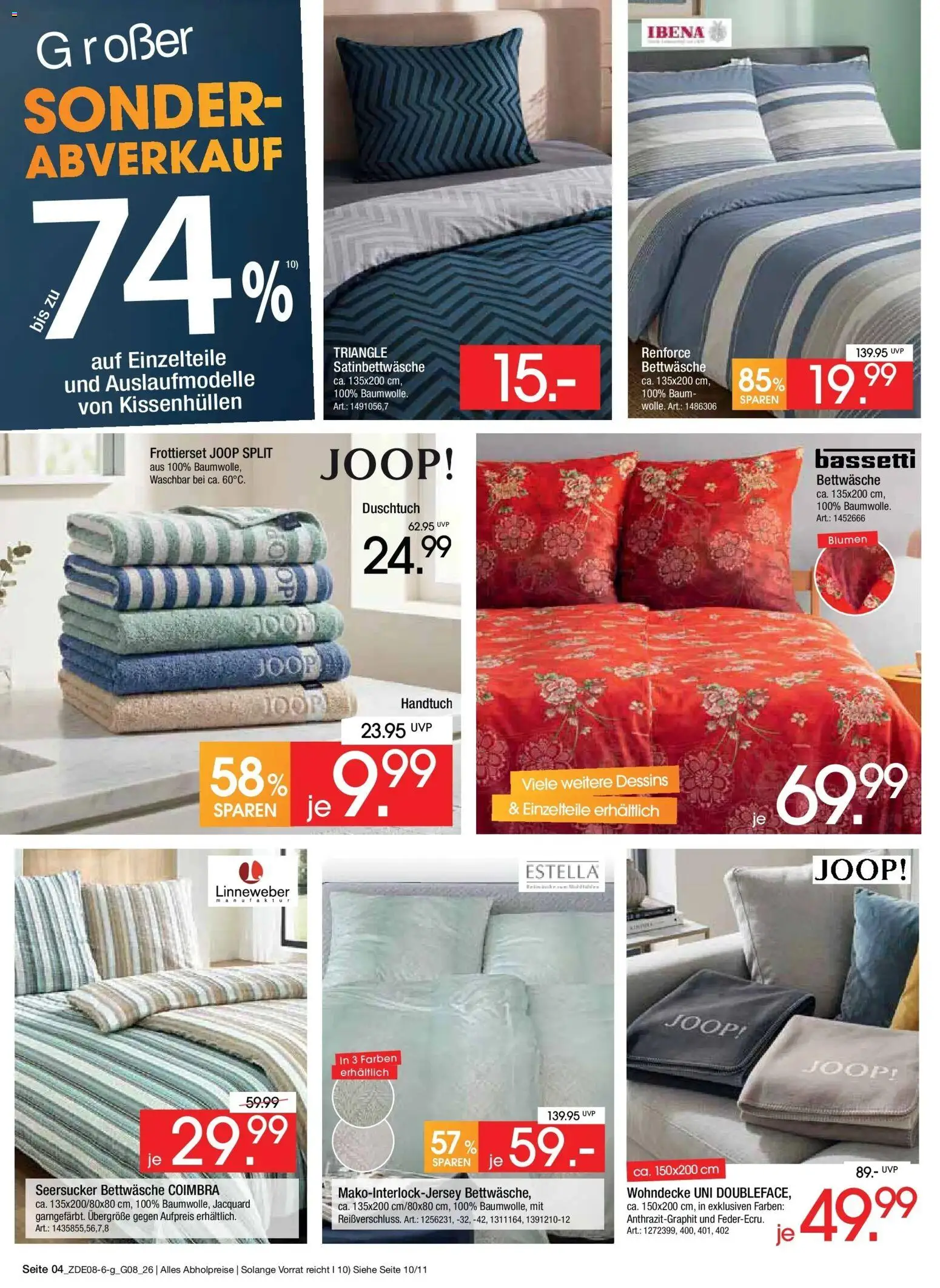 Zurbrüggen - Zurbrüggen: Bonus Sonder-Tage – gültig ab 31.07.2026 | Seite: 4 | Produkte: Bettwäsche, Blumen