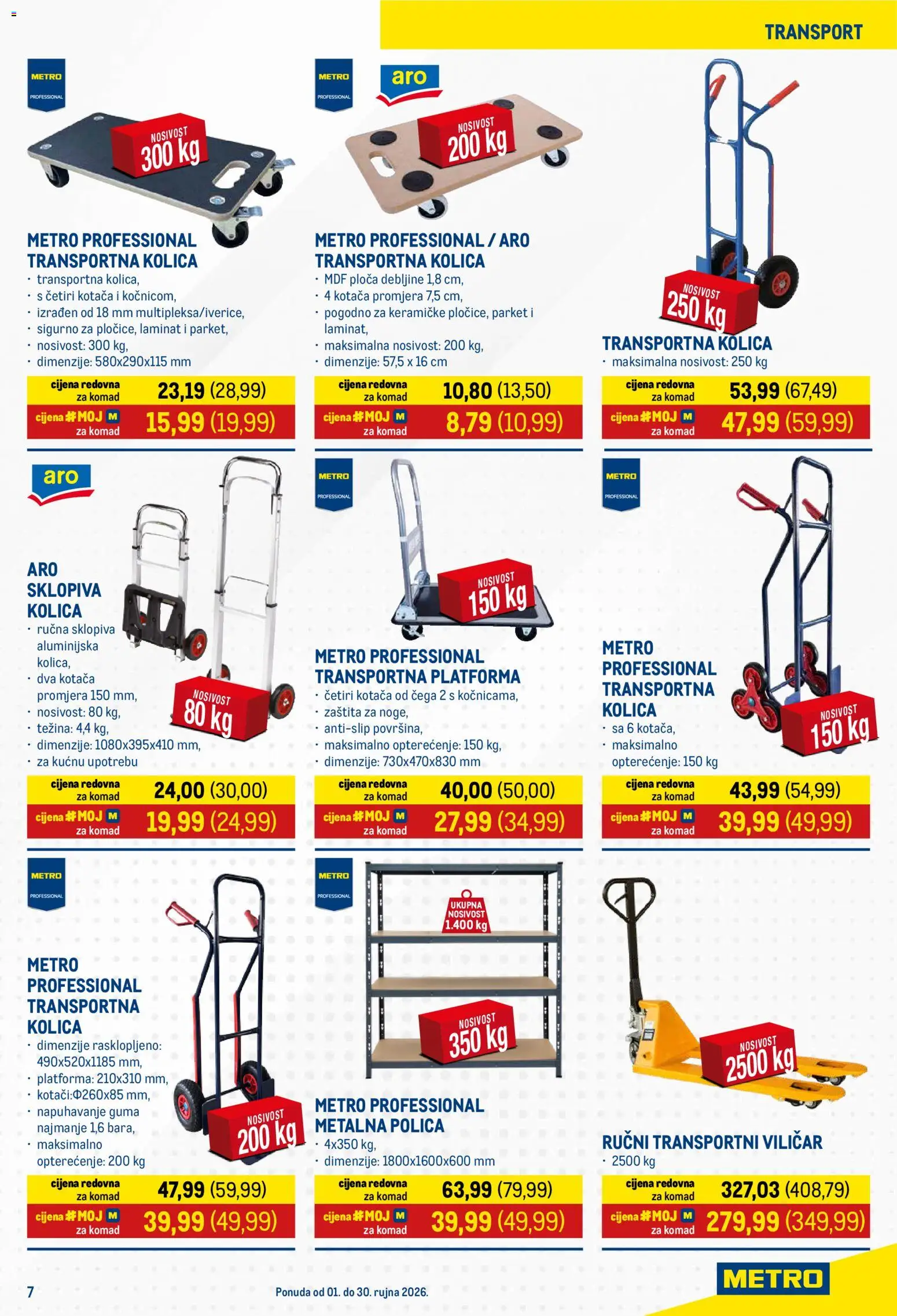 Metro katalog | vrijedi od 01.09.2026 | Stranica: 7 | Proizvodi: Polica, Metalna polica, Kolica, Laminat