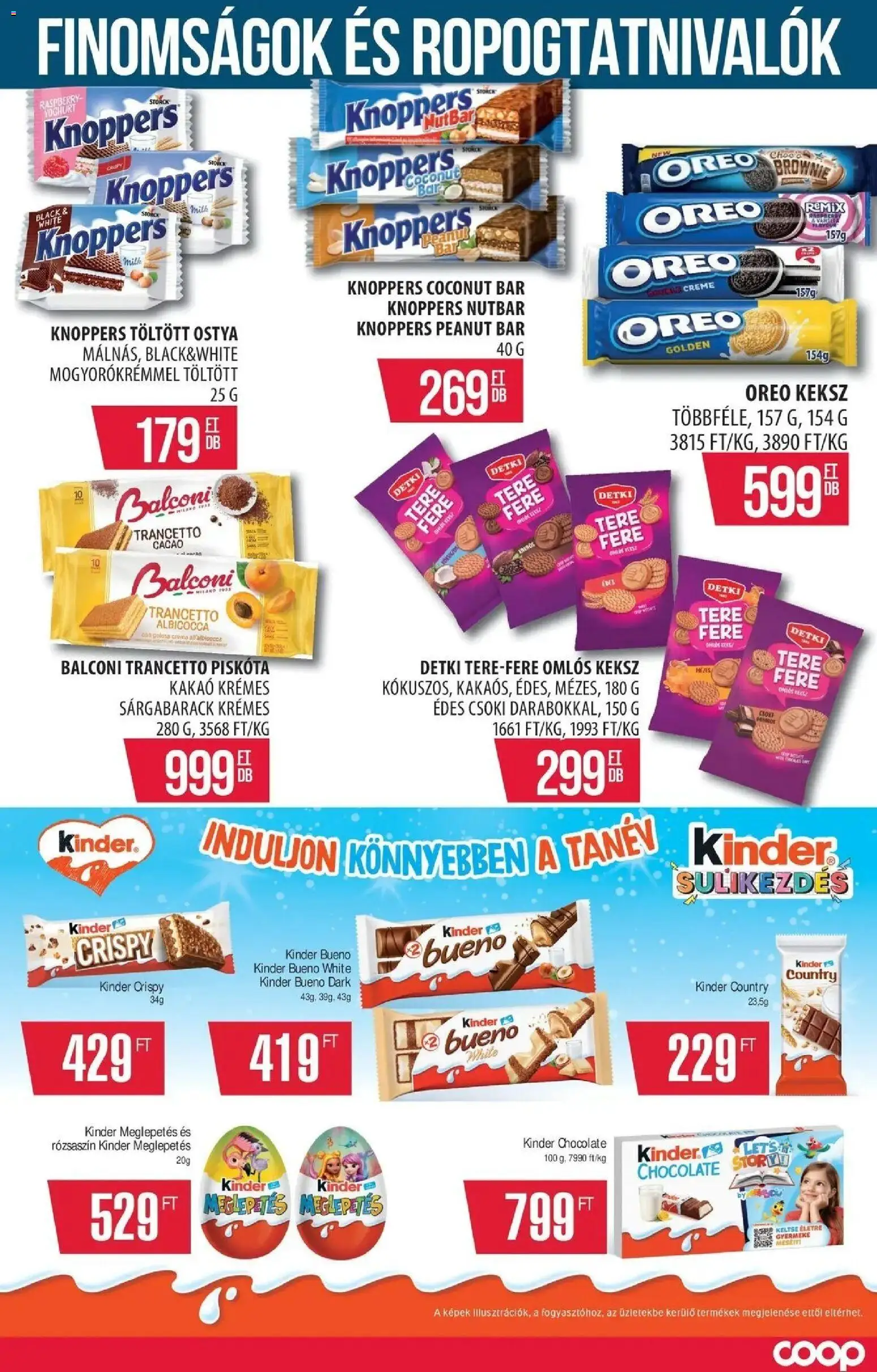COOP Szolnok akciós újság Nagyszentjános - 2026.09.07. -tól/töl > akció, lapozható szórólap 🛍️ | Oldal: 13 | Termékek: Ostya, Knoppers, Töltött ostya, Detki