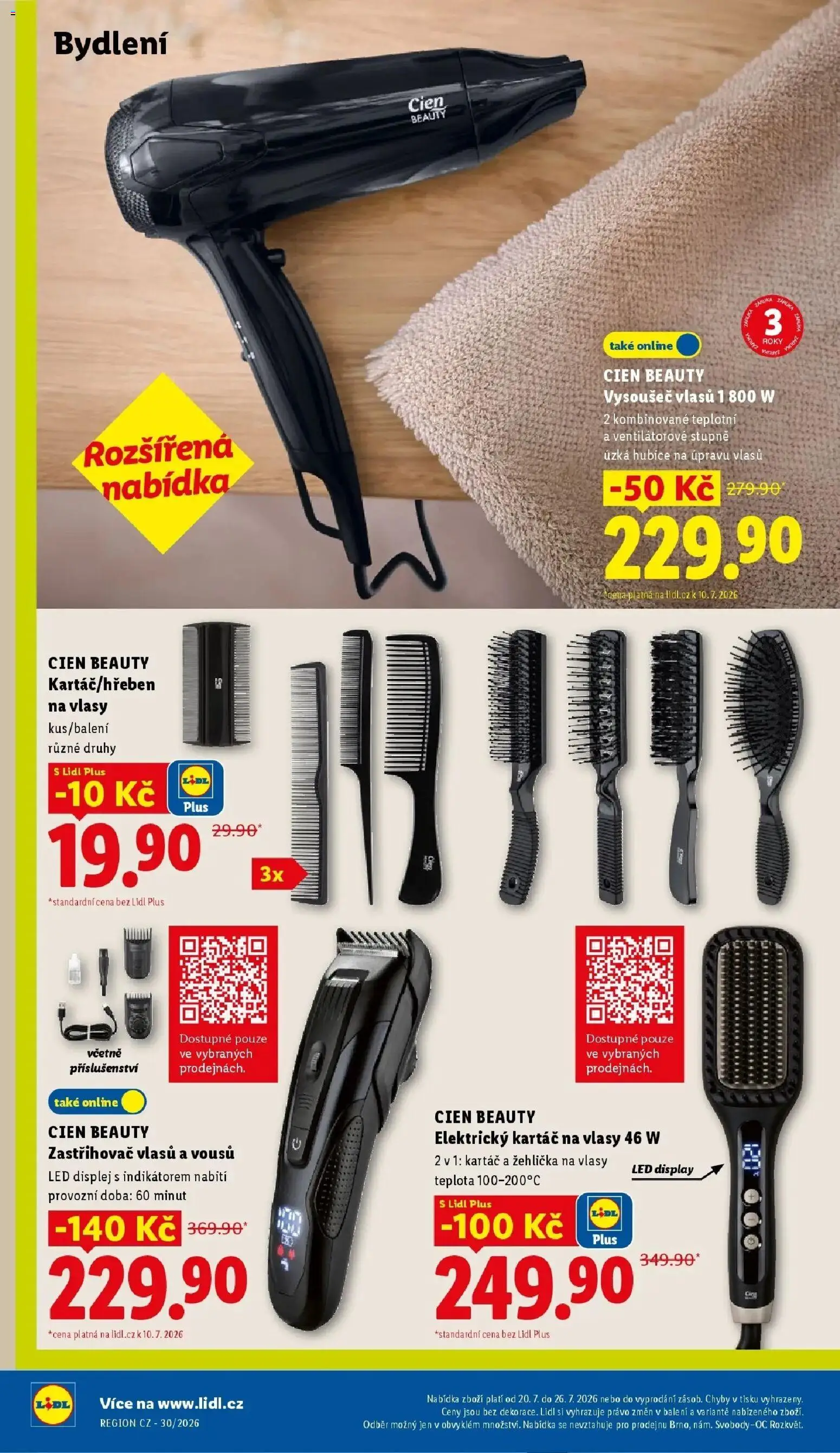 Lidl aktuální leták od 20.07.2026 | Strana: 36 | Produkty: Žehlička, Zastřihovač, Vysoušeč vlasů, Žehlička na vlasy
