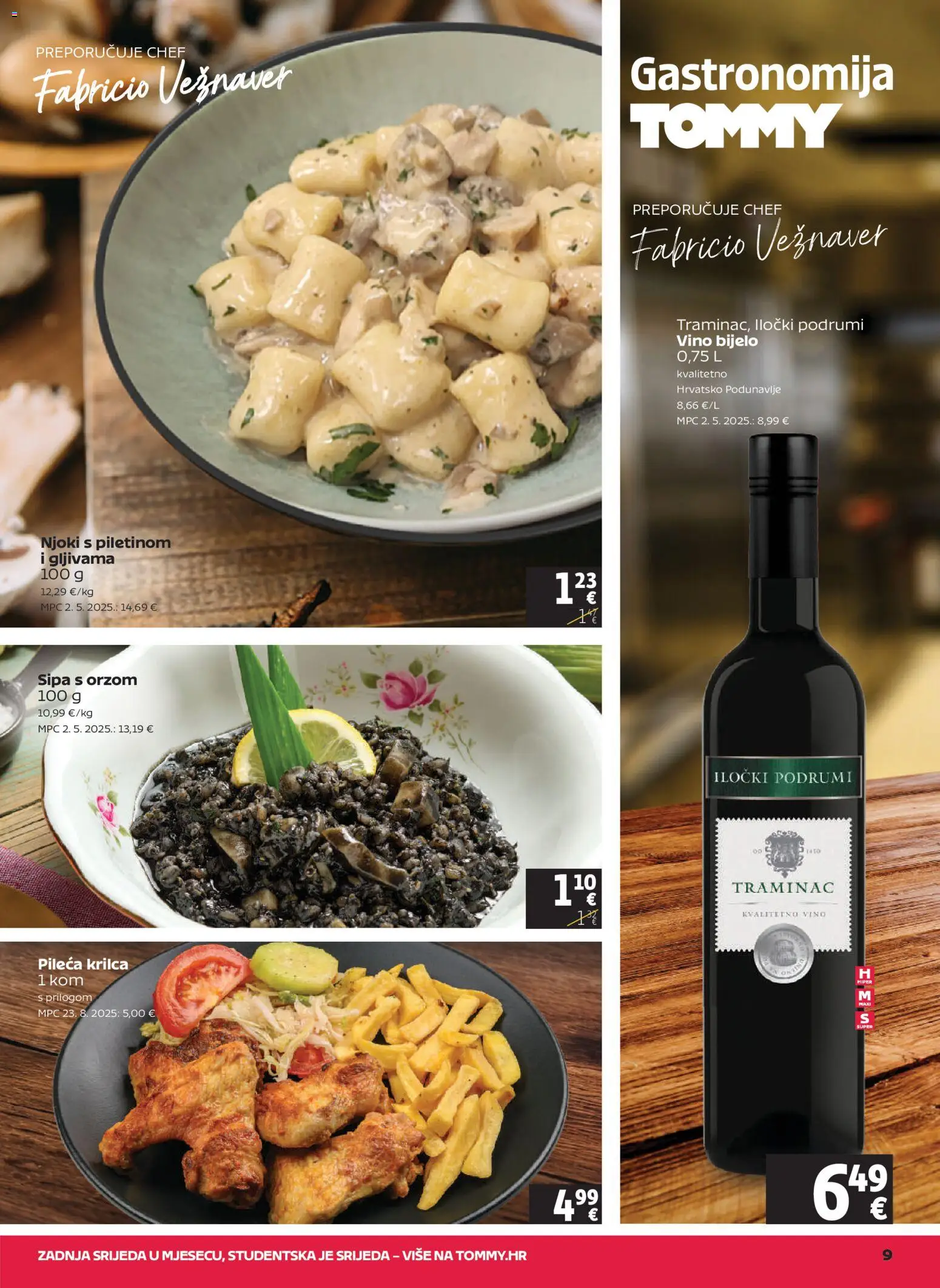 Tommy katalog | vrijedi od 23.07.2026 | Stranica: 9 | Proizvodi: Sipa, Vino, Njoki