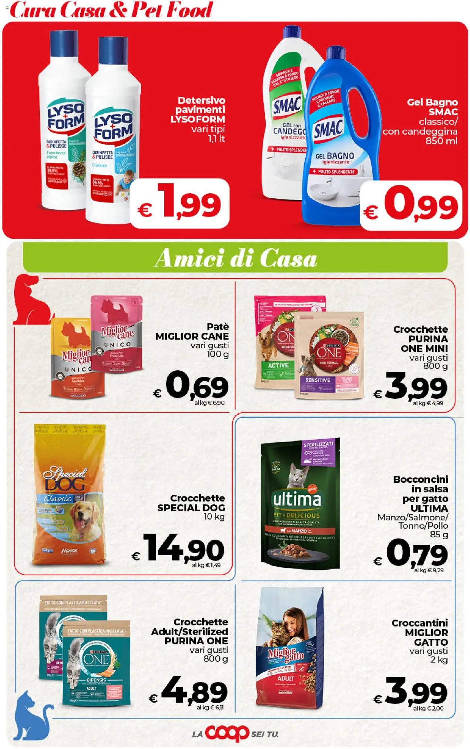 Volantino COOP del 11/08/2026 | Pagina: 43 | Prodotti: Paté, Manzo, Salsa, Crocchette