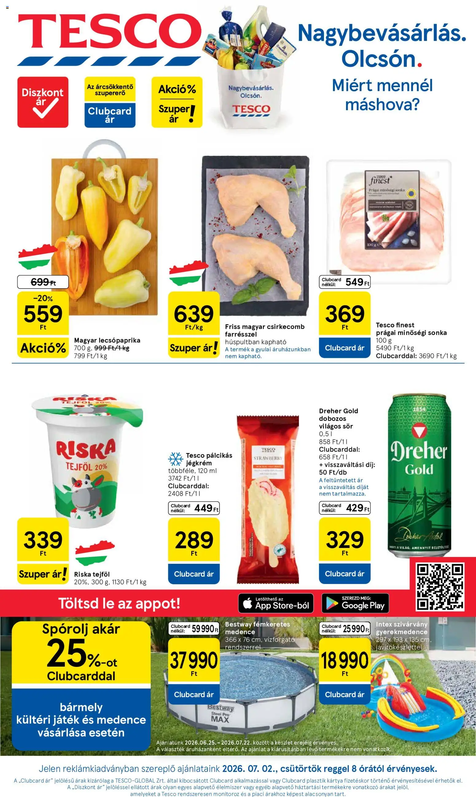 Tesco akciós ujság - amely érvényes a következő dátumtól: 2026.07.02. | Oldal: 1