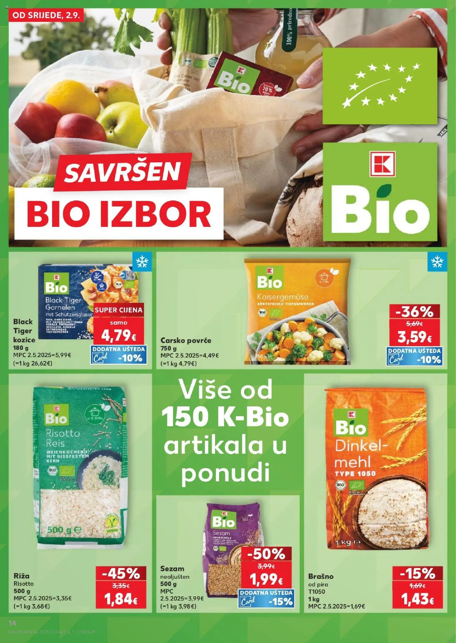 Kaufland katalog | vrijedi od 02.09.2026 | Stranica: 14 | Proizvodi: Riža, Brašno, Povrće, Kozice