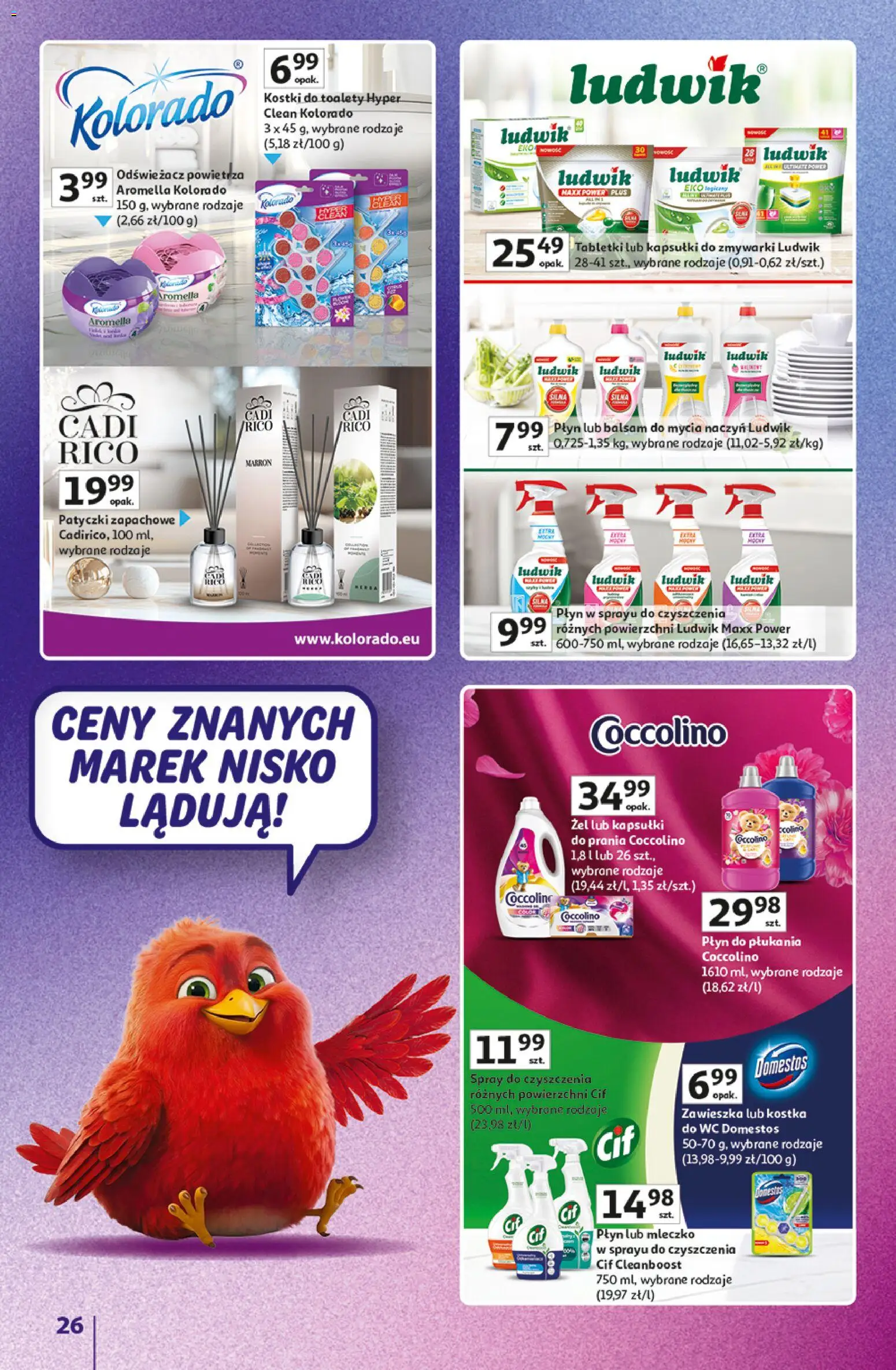 Auchan gazetka - 30 Lat Hipermarket Znane marki od 03.09.2026 | Strona: 26 | Produkty: Odświeżacz, Coccolino, Kostka do WC, Kapsułki do zmywarki