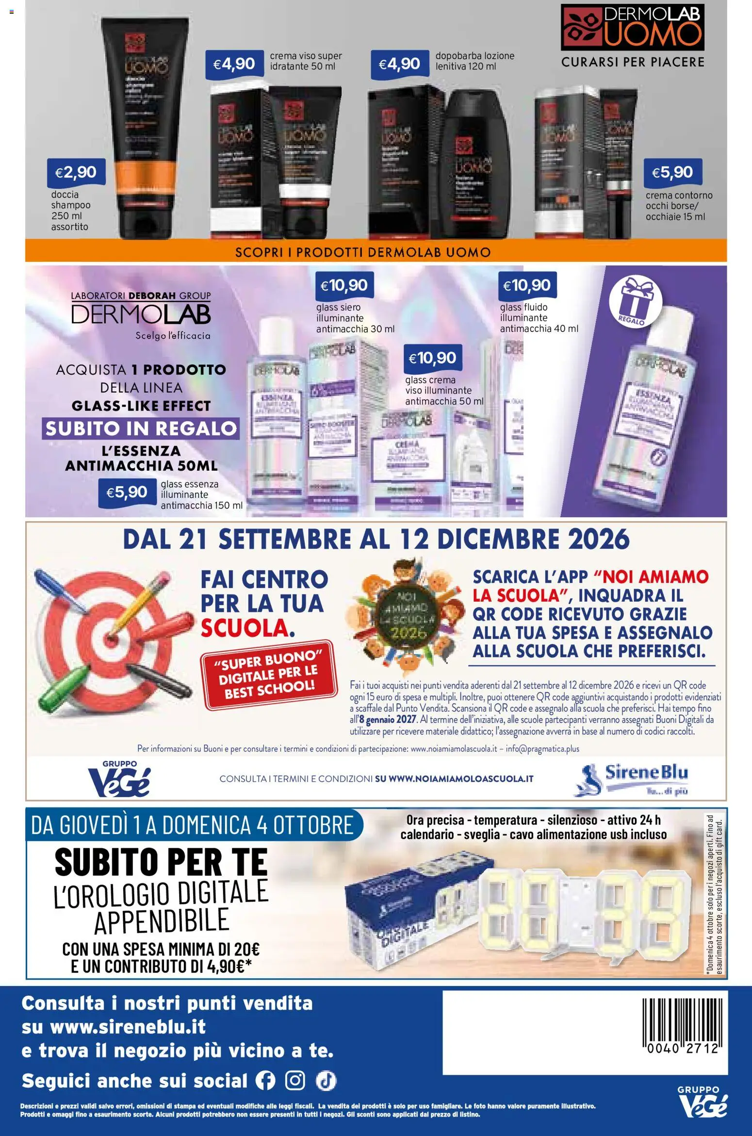 Volantino Sirene Blu del 01/10/2026 | Pagina: 20 | Prodotti: Shampoo, Crema, Tè, Scaffale