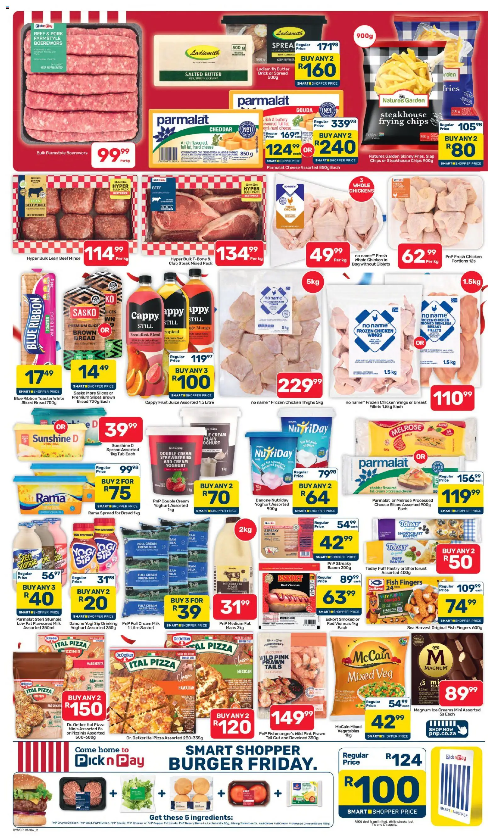 New Pick n Pay catalogue – valid from 24/07/2026 | Page: 2 | Products: Beans, Buns, Beef, Chips