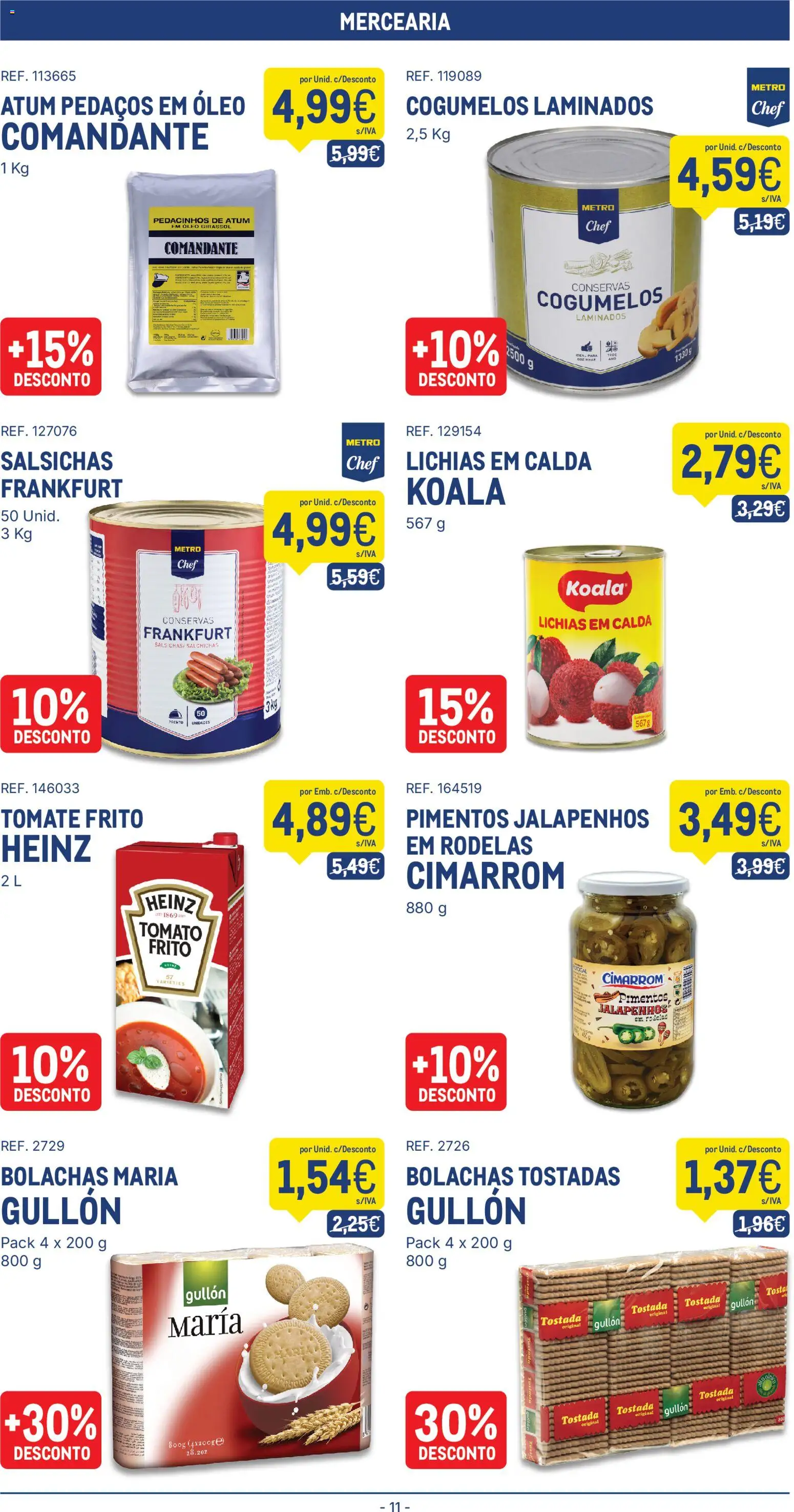 Makro folheto │ válido de 13/10/2026 | Página: 11 | Produtos: Atum, Mercearia, Tomate, Salsichas