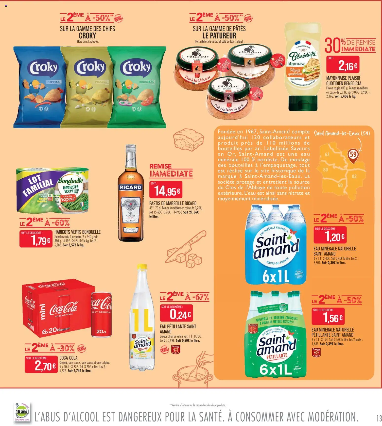 {H1} | Page: 13 | Produits: Eau minérale, Bière, Pâtes, Chips