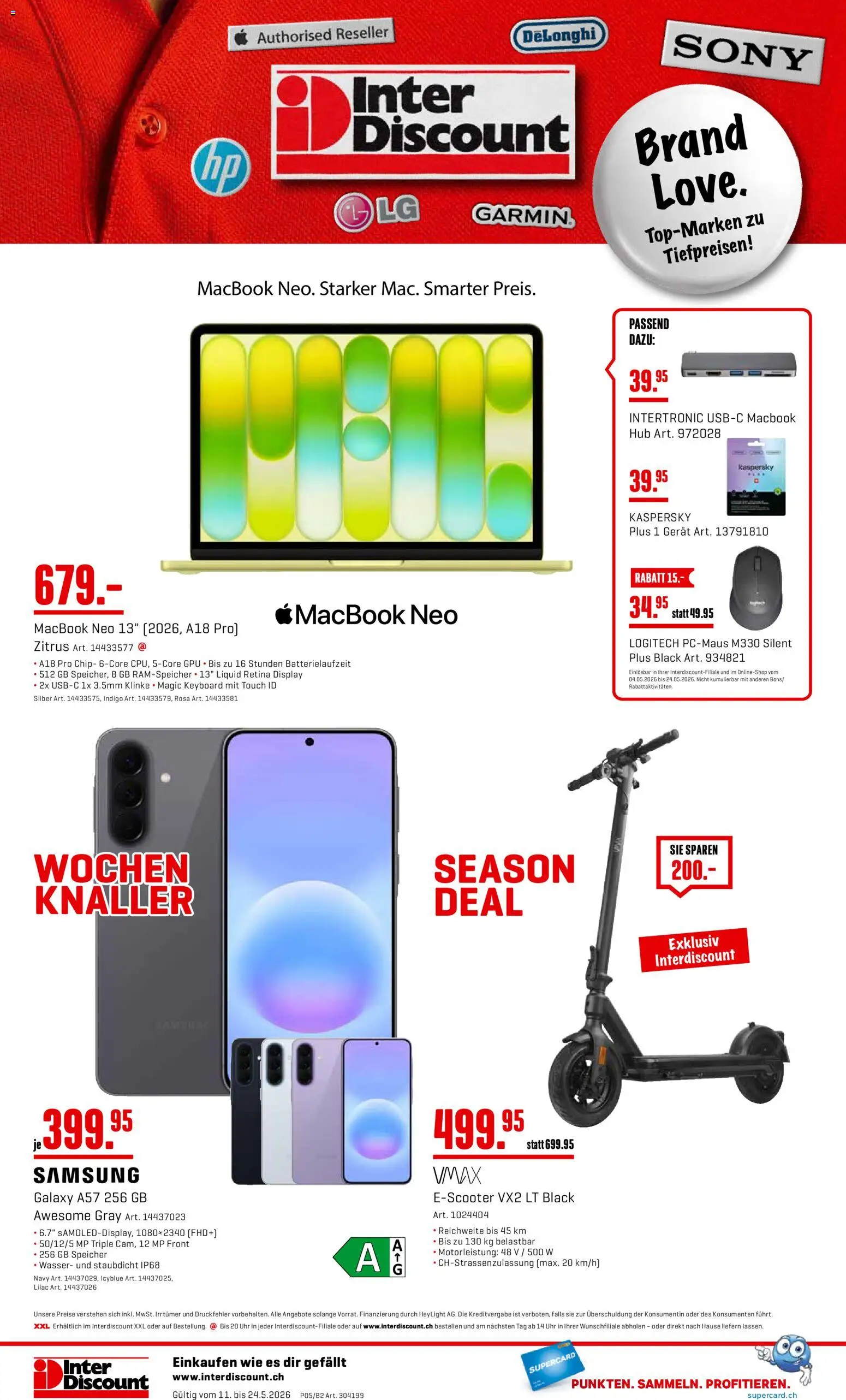 Interdiscount aktionen Wochen Knaller – gültig ab 11.05.2026 | Seite: 28 | Produkte: Uhr, Samsung, Macbook, Sony