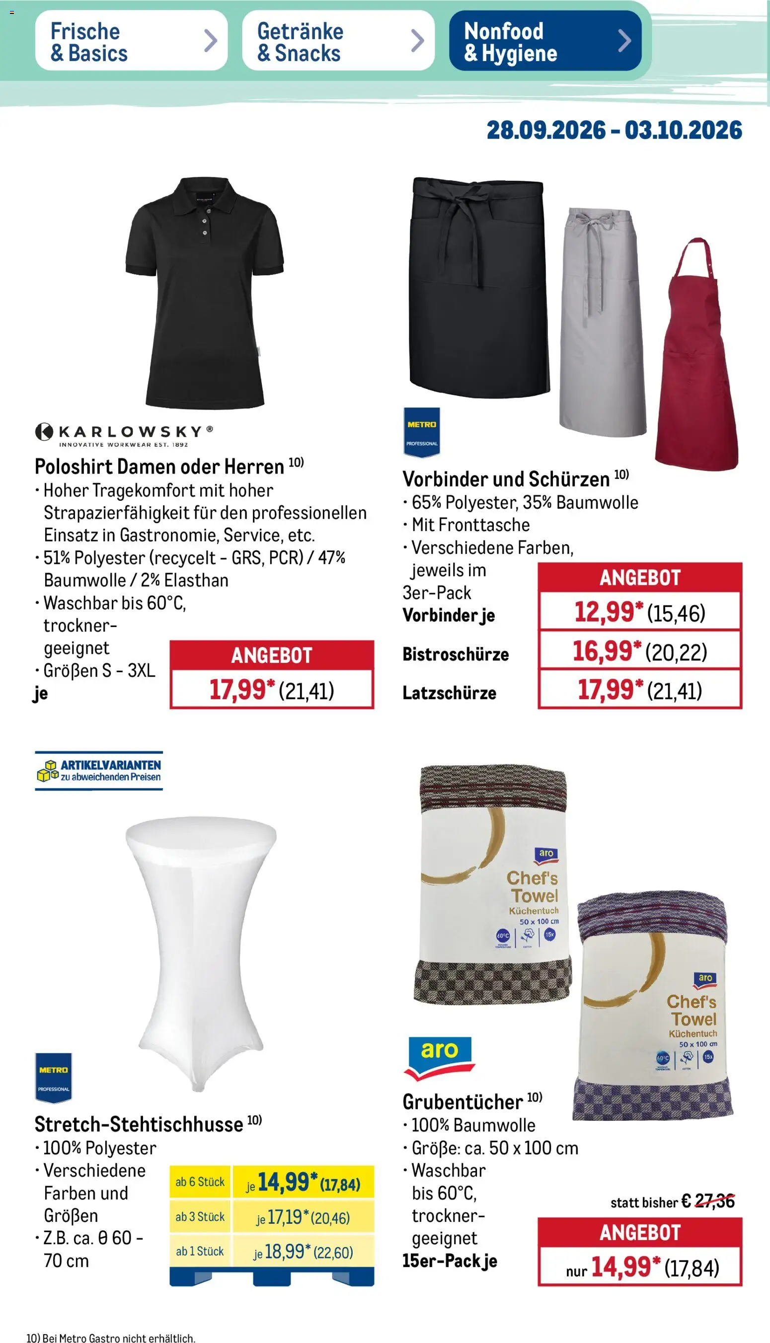 Metro NonFood-Angebote – gültig ab 28.09.2026 | Seite: 6 | Produkte: Trockner, Poloshirt