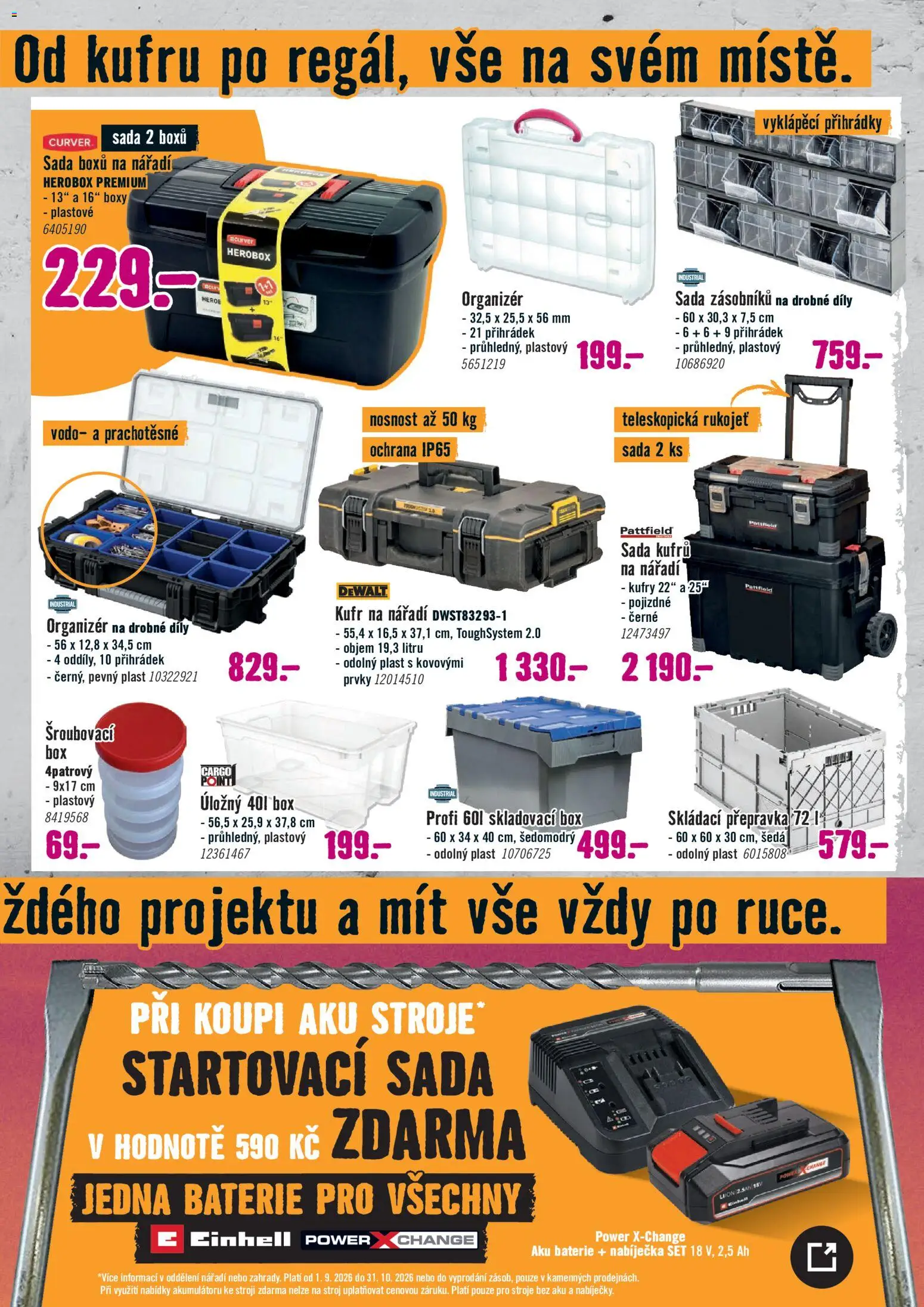 HORNBACH leták - Nářadí od 22.10.2026 | Strana: 5 | Produkty: Aku baterie, Skládací přepravka, Přepravka, Kufr na nářadí