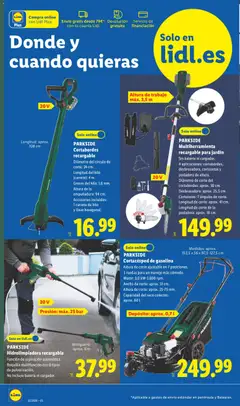 Vista previa Lidl folleto de bazar válido desde el 03/08/2026 | Página: 4 | Productos: Desbrozadora, Cortasetos, Απολυμαντικό, Batería