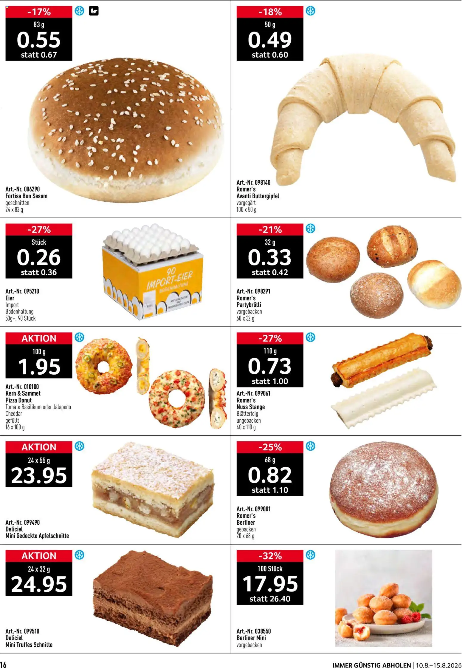 Prodega aktionen – gültig ab 10.08.2026 | Seite: 16 | Produkte: Eier, Pizza