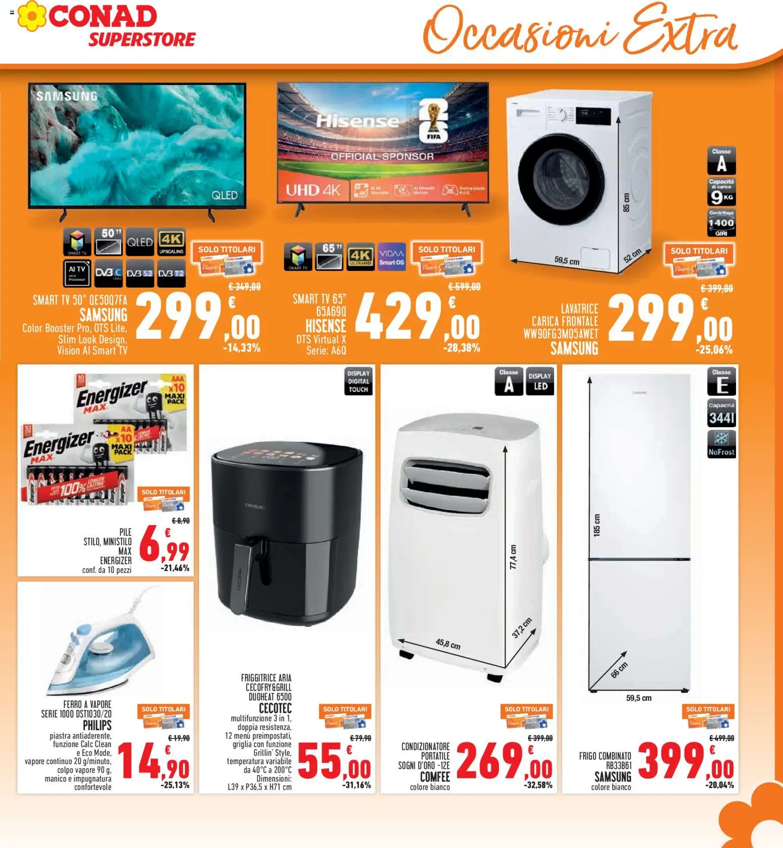Volantino Conad del 02/07/2026 | Pagina: 25 | Prodotti: Centrifuga, Lavatrice, Griglia, Condizionatore