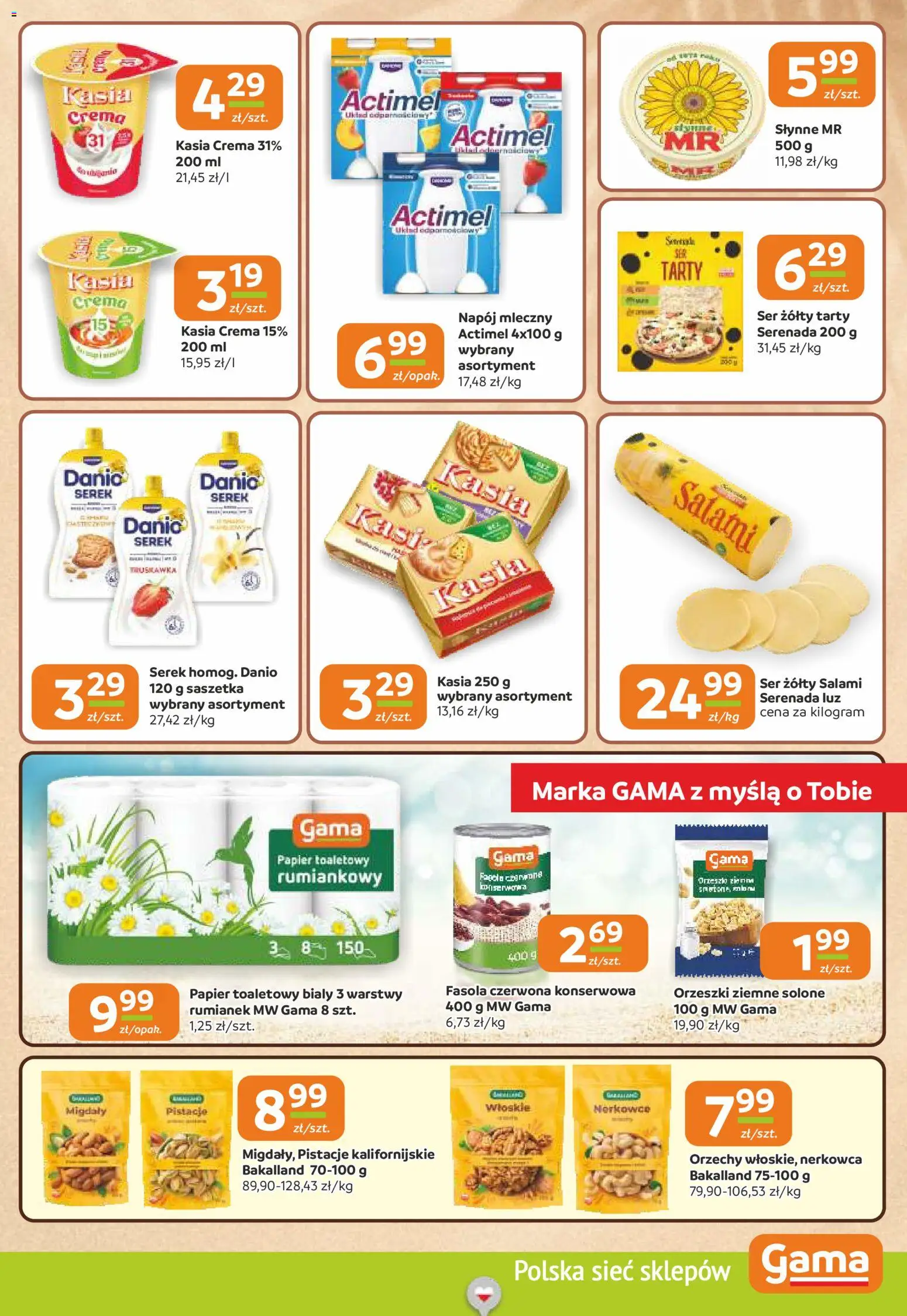 Gama gazetka od 30.07.2026 | Strona: 7 | Produkty: Ser żółty, Serek, Ser, Salami