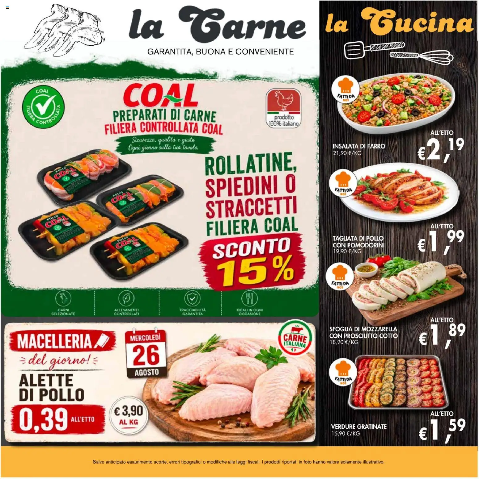 Volantino Coal del 13/08/2026 | Pagina: 5 | Prodotti: Prosciutto Cotto, Insalata, Prosciutto, Carne