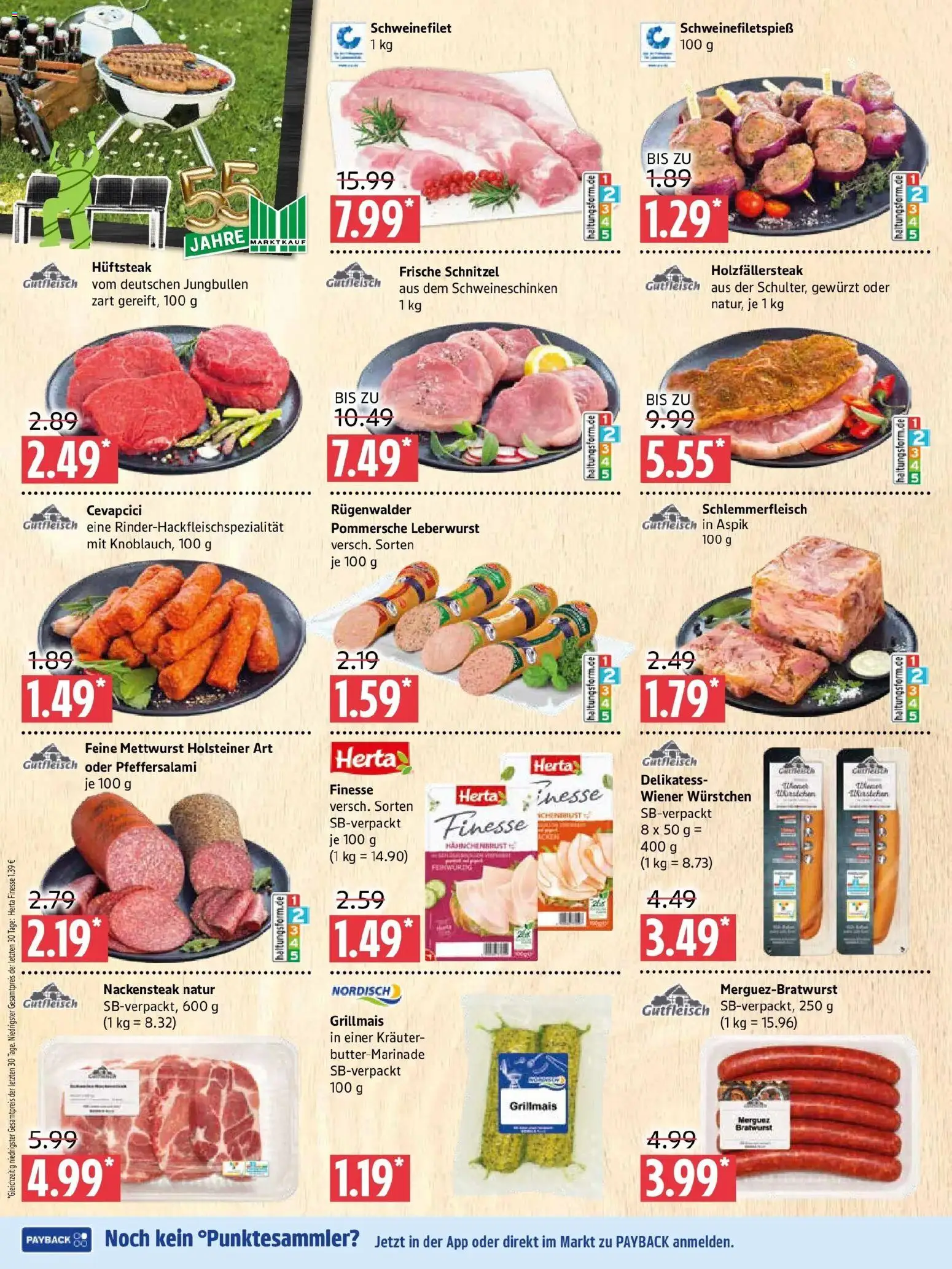 Marktkauf Prospekt Prenzlau – gültig ab 08.06.2026 | Seite: 2 | Produkte: Bratwurst, Schweinefilet, Fisch, Herta finesse