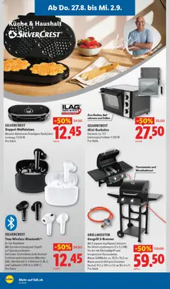 Lidl aktionen Neueröffnung Luzern ab 27.08.2026 gültig | Seite: 4 | Produkte: Headset, Mikrofon, Grill, Thermometer
