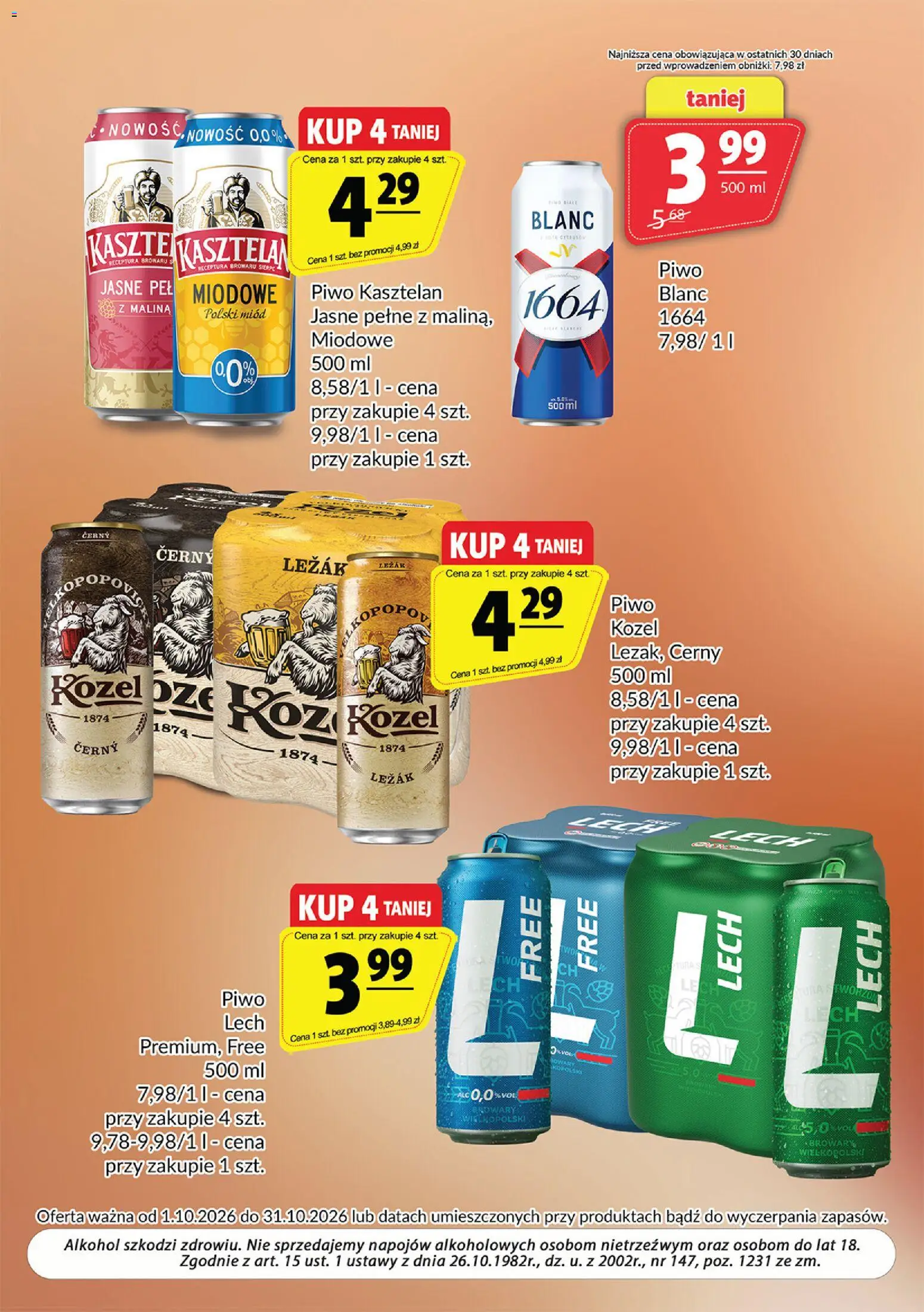 Prim Market gazetka - Oferta alkoholowa od 01.10.2026 | Strona: 11 | Produkty: Lech, Leżak, Piwo, Piwo kozel