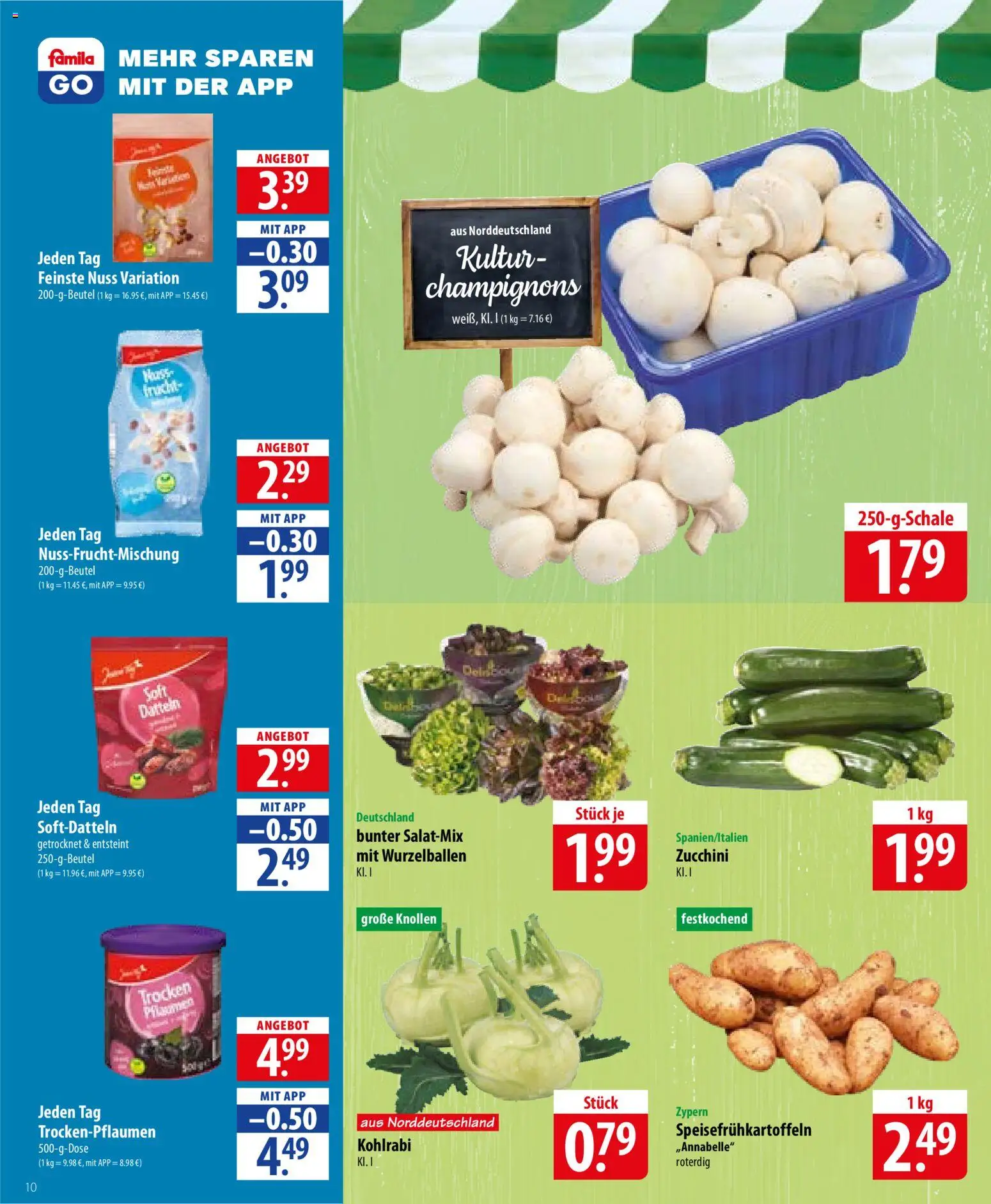 Famila Prospekt 	 – gültig ab 26.05.2026 | Seite: 10 | Produkte: Kohlrabi, Champignons, Zucchini