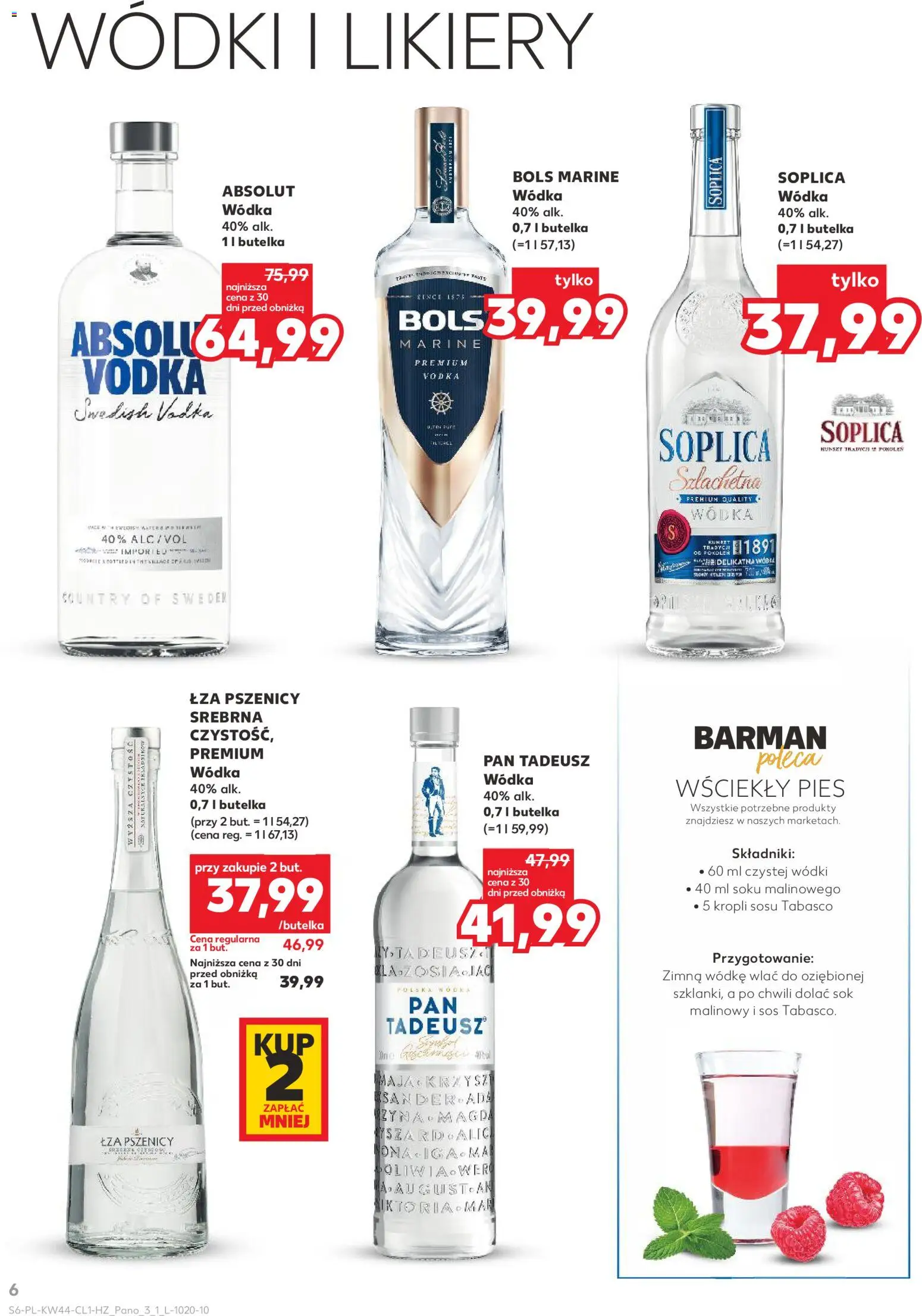 Kaufland Polsko leták - Barek od 29.10.2026 | Strana: 6 | Produkty: Tabasco, Vodka